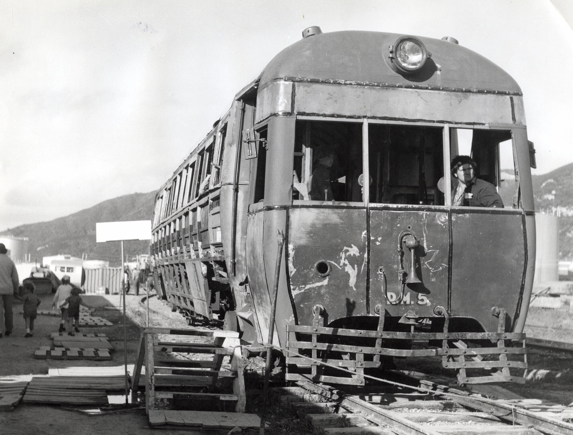 Silver Stream Railway; Wairarapa railcar RM 5 'Mahuhu' at Seaview site.