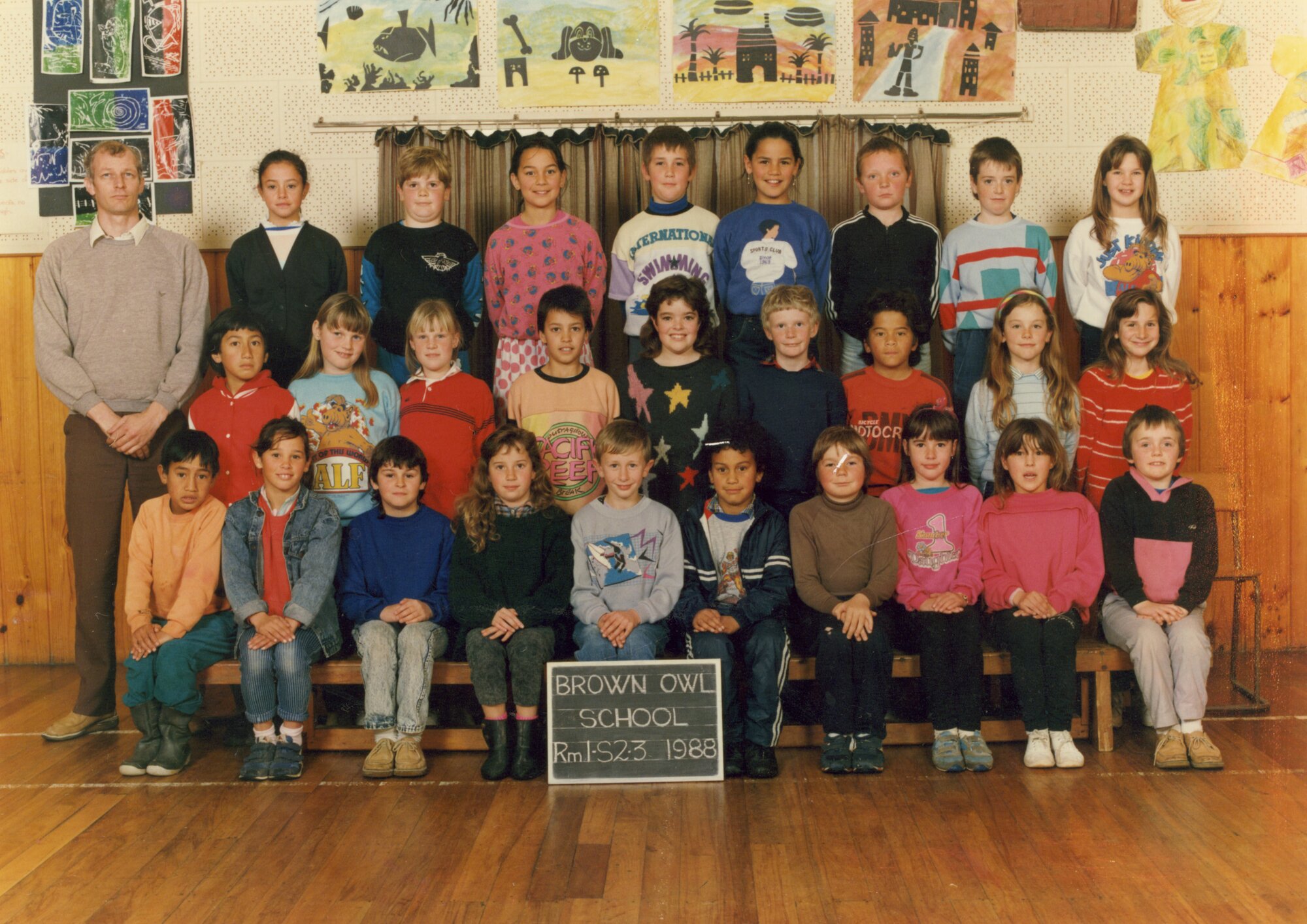 Brown Owl School 1988 Room  1; Standard 2-3; teacher, Mr D Strachan.