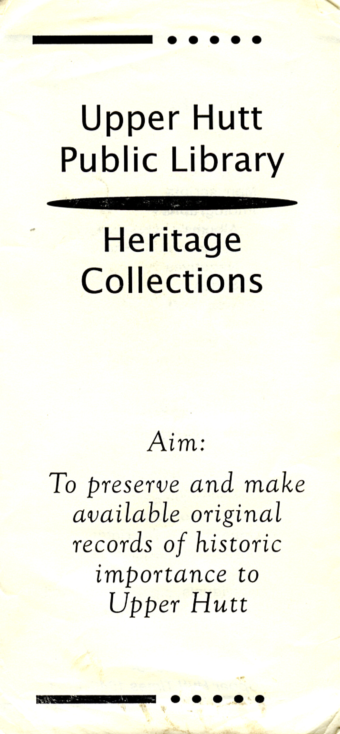 Library Heritage Collections Brochure 1997