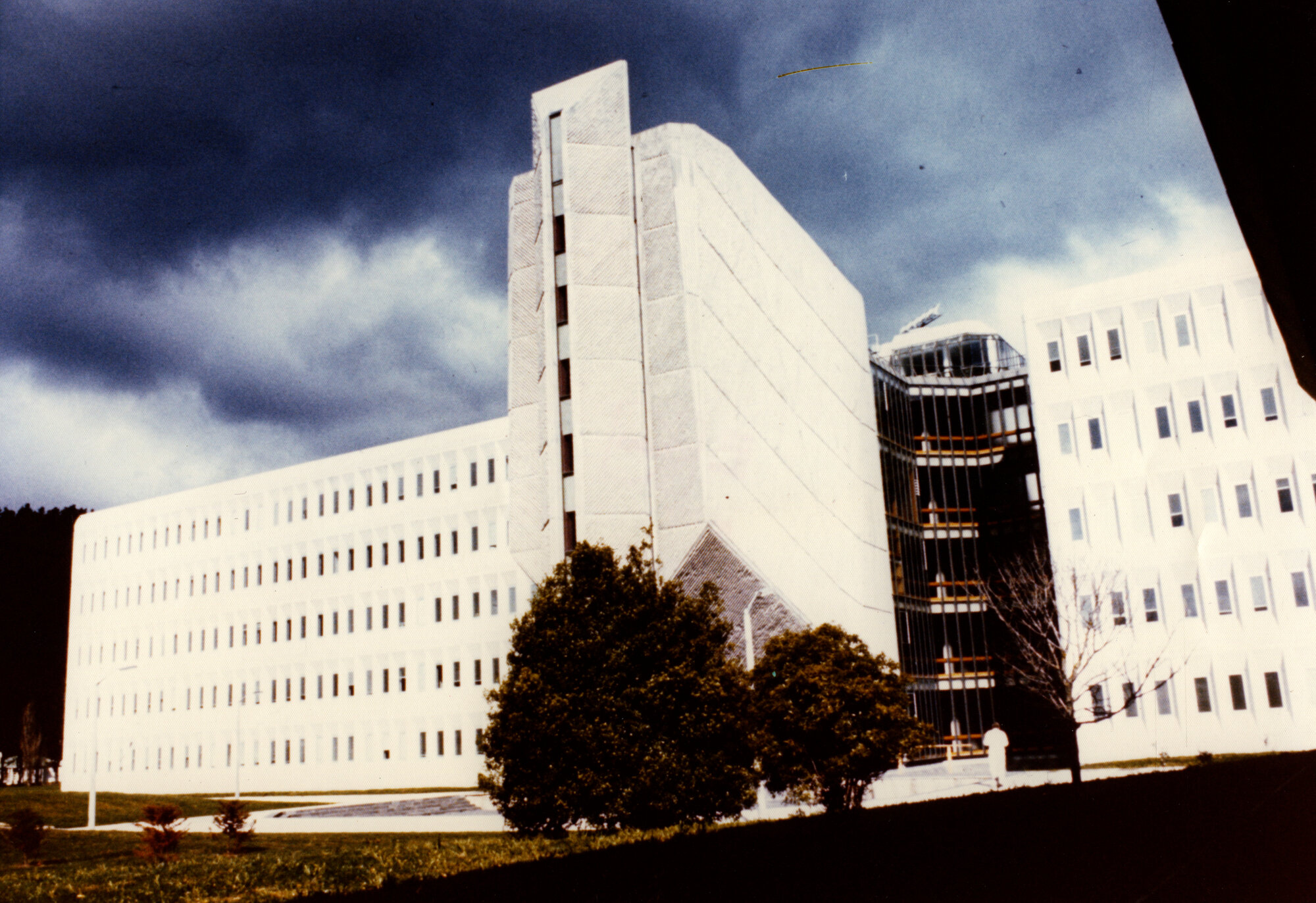 Central Institute of Technology buildings; lecture tower and southern end, from behind administration building.