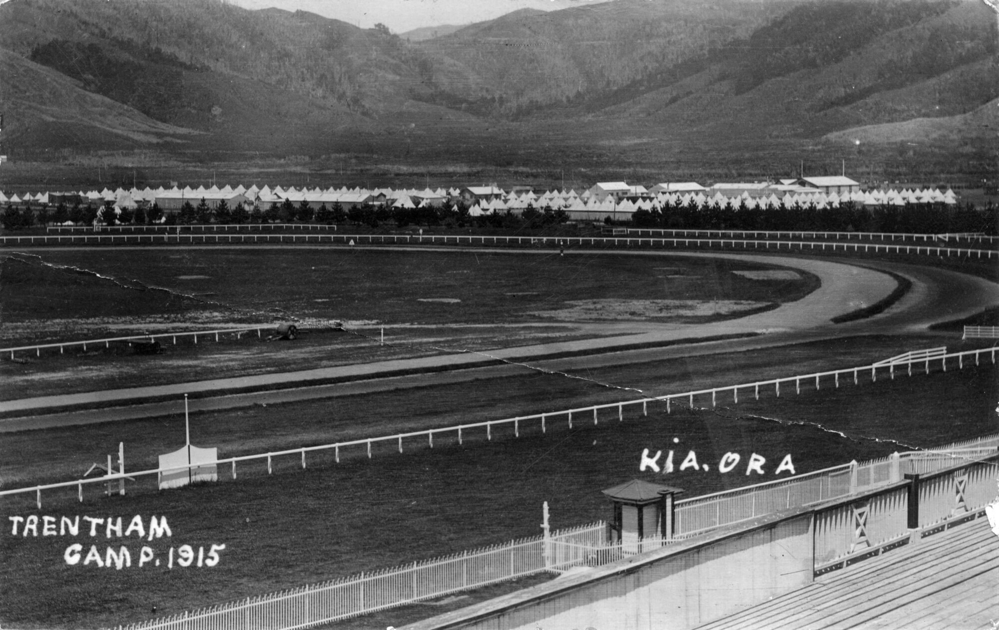 Trentham Camp from the north, with racecourse in foreground
