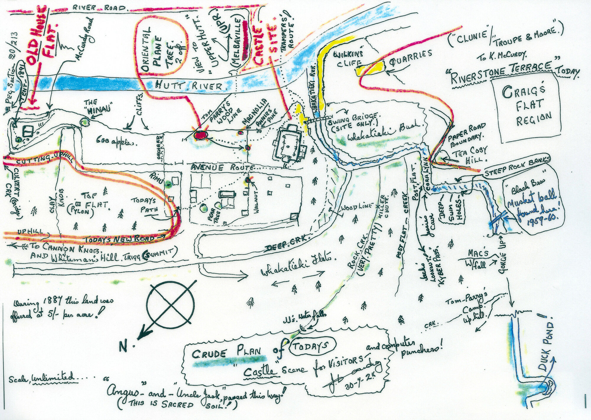 McCurdy's Castle; map of the estate and surroundings, 2000