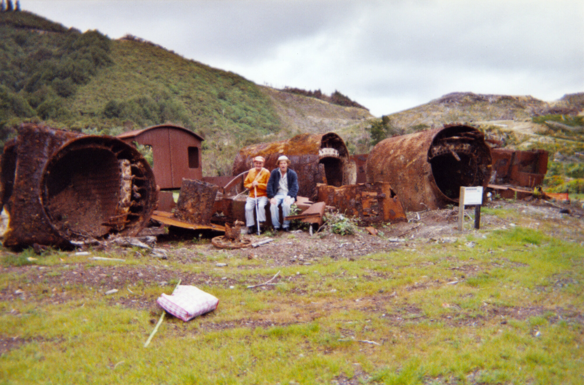 Summit station site; remains of steam locomotives.