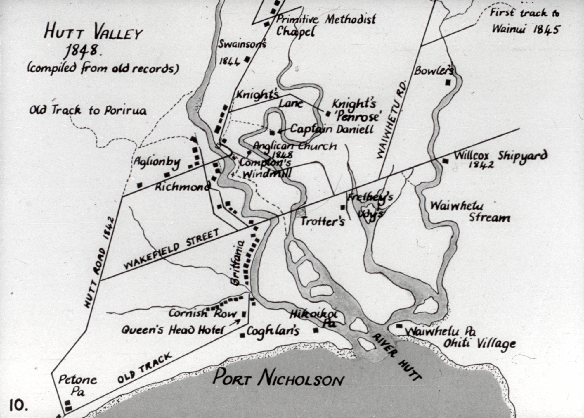 Hutt Valley History 10; Early History. Streets and landmarks, 1848.
