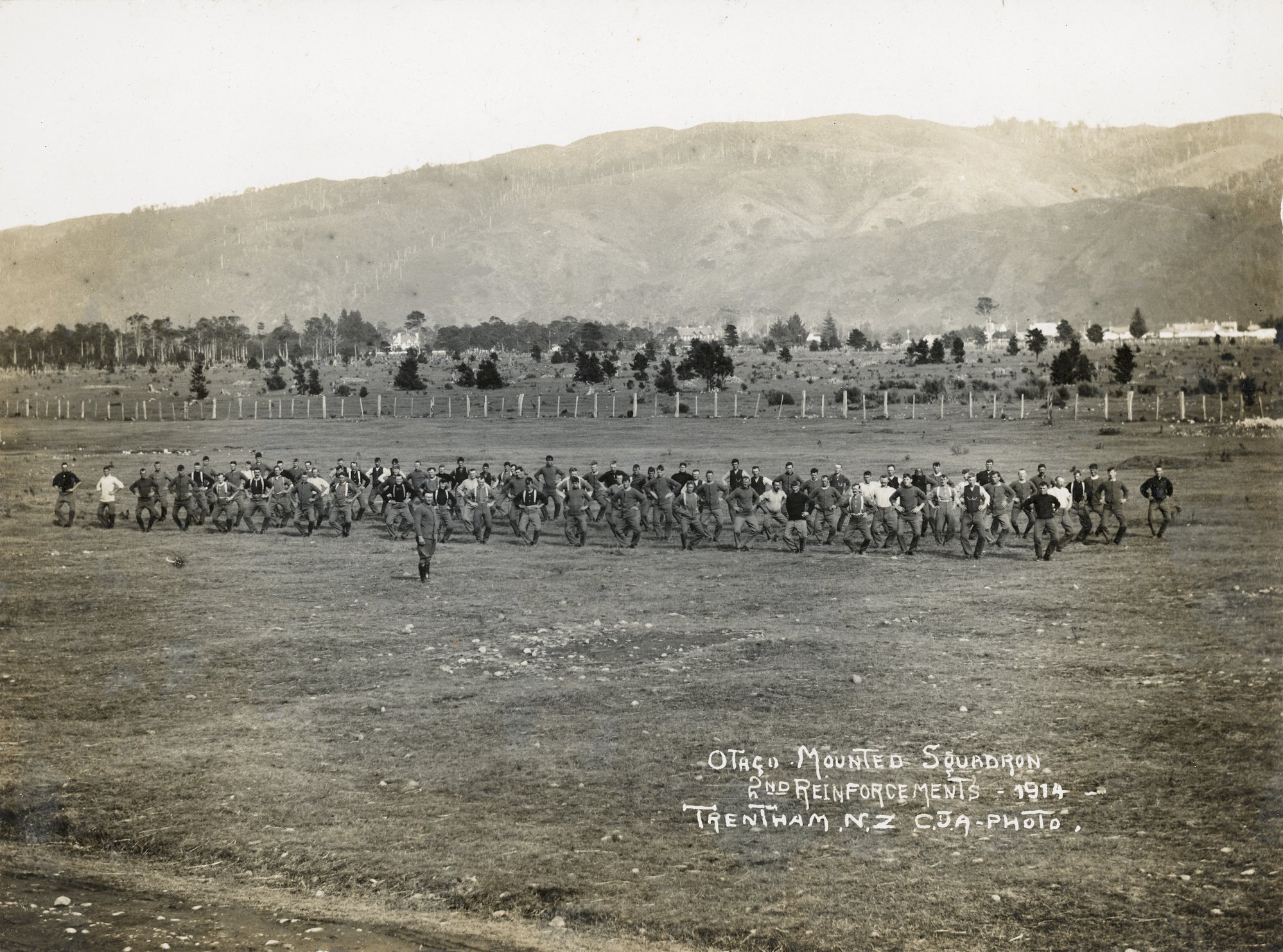 Trentham Camp; Otago Mounted Squadron 2nd Reinforcements exercising.