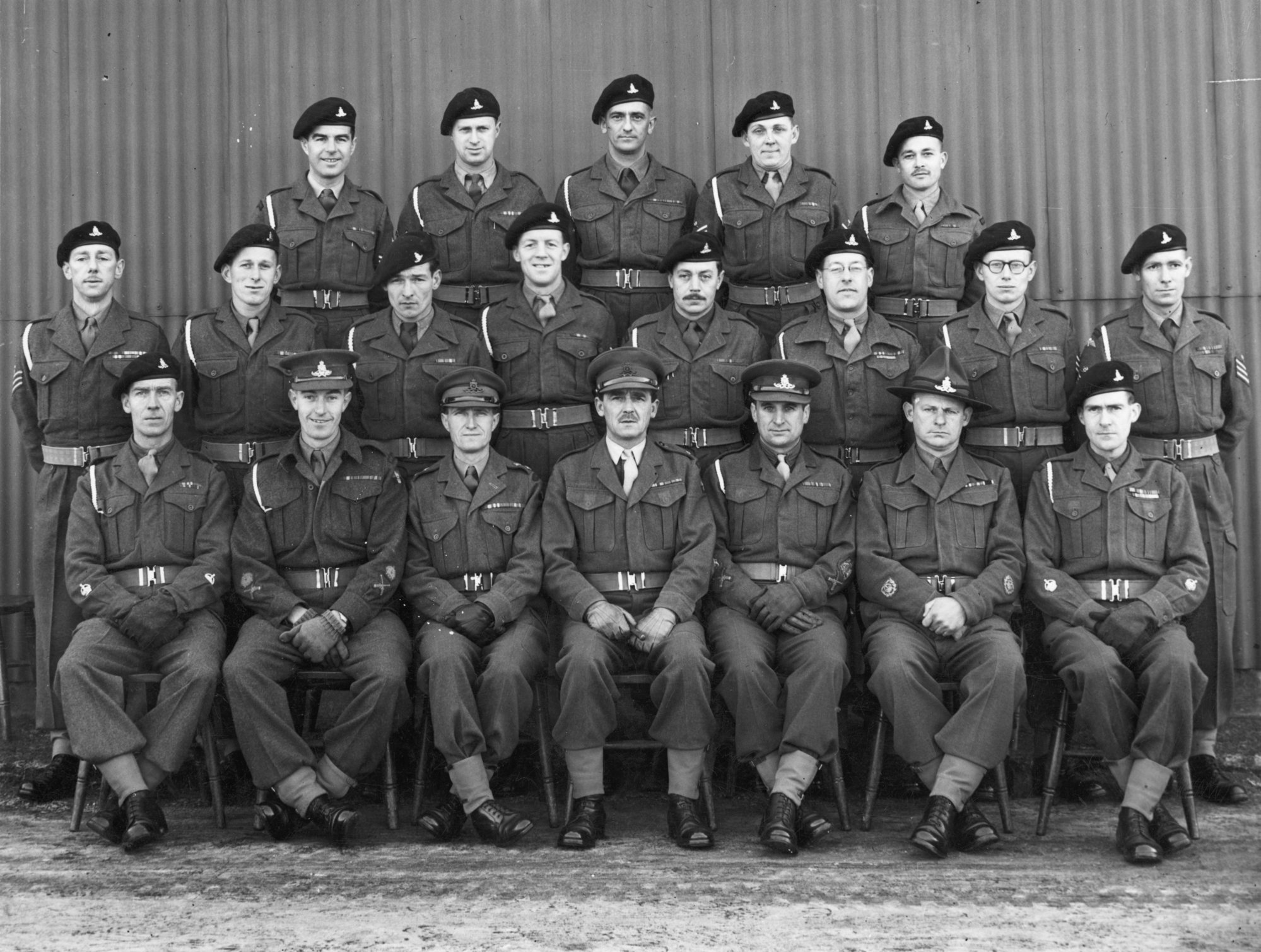 Army group; artillerymen; highest ranked, a first and a second lieutenant.