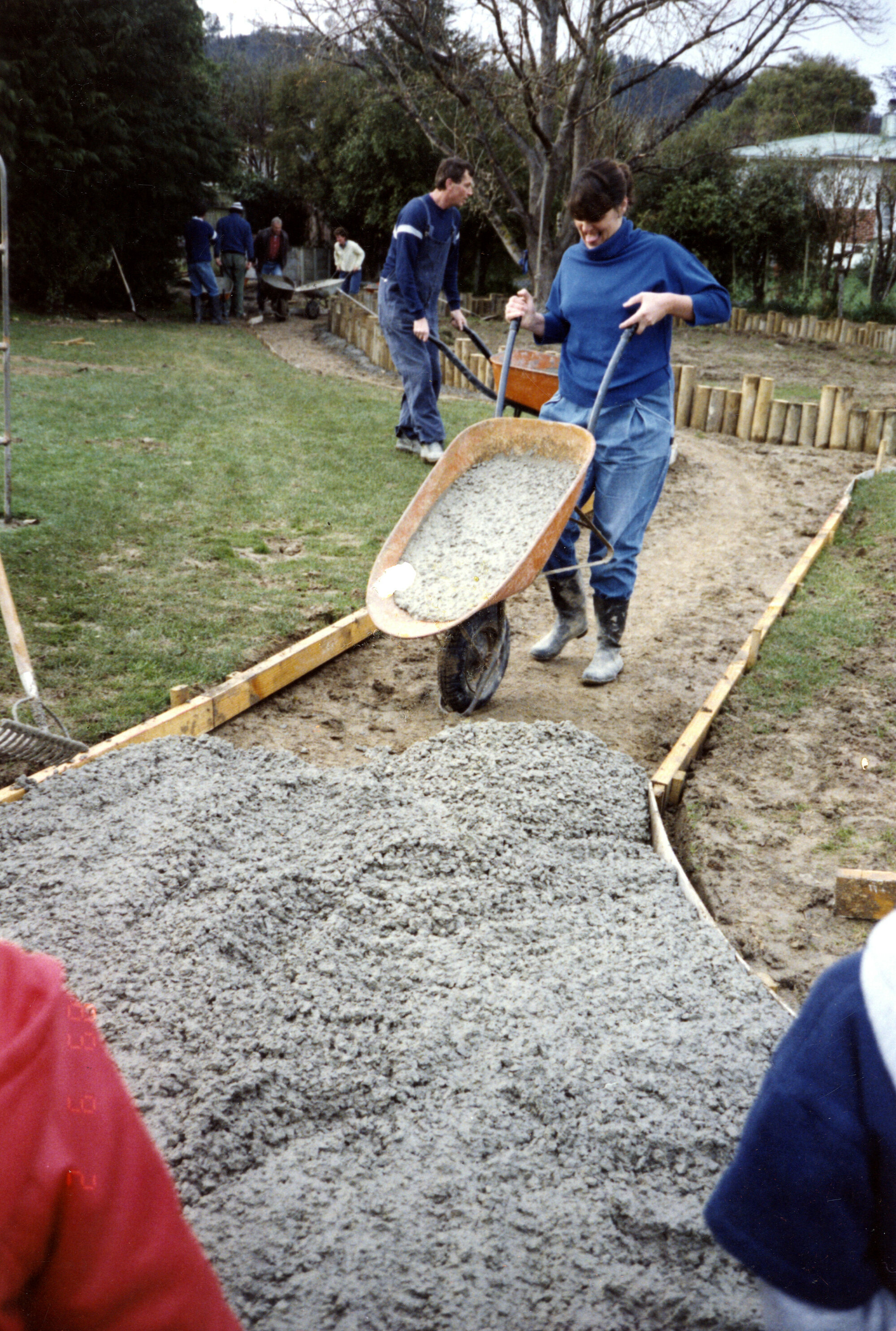 Silverstream Kindergarten footpath 5; pouring concrete