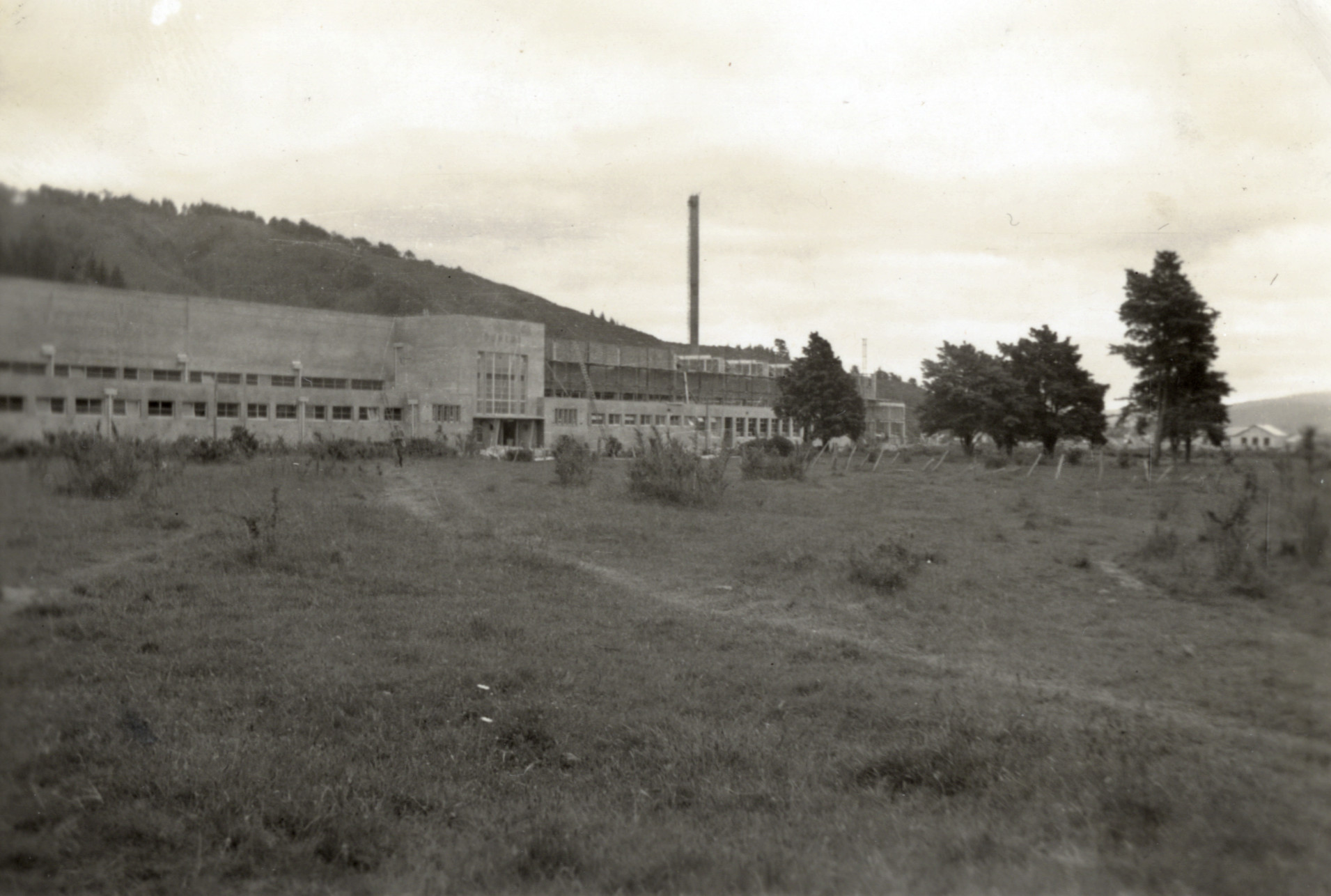 Dunlop factory constructon; west end, looking south-west.