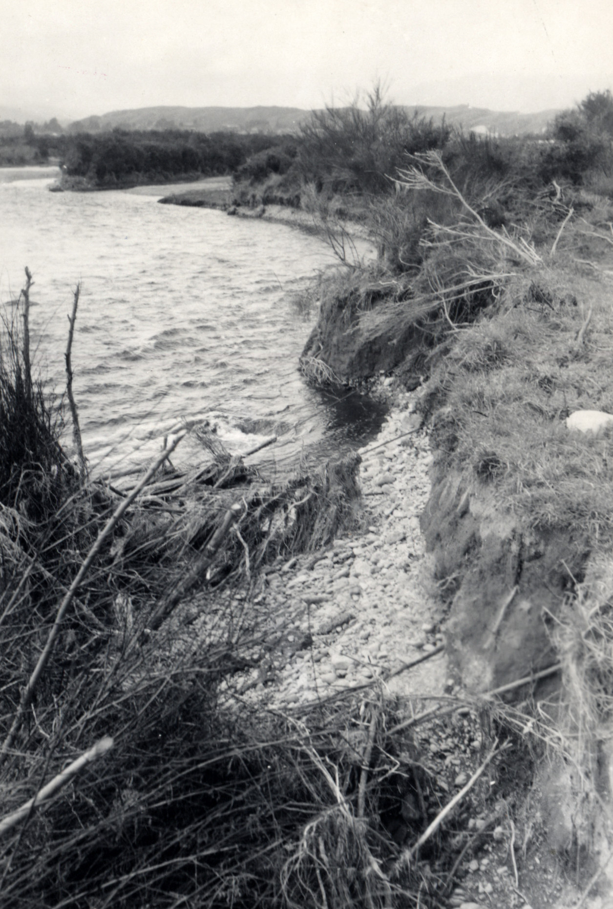 River protection, McLeod St, Anslow's property; looking east (upstream).