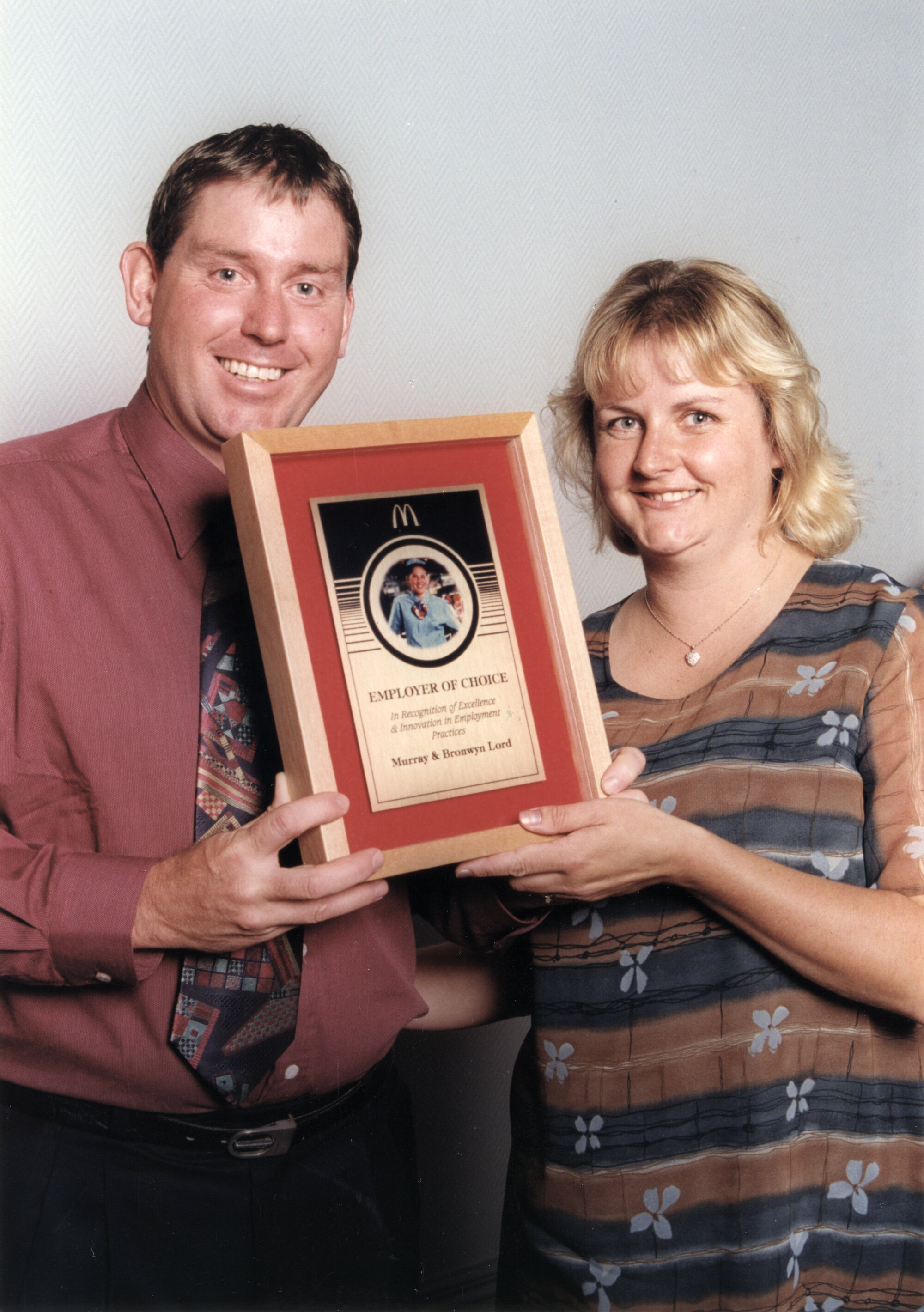 McDonald's franchisees Murray and Bronwyn Ward win company's 'Employer of the Year' award.