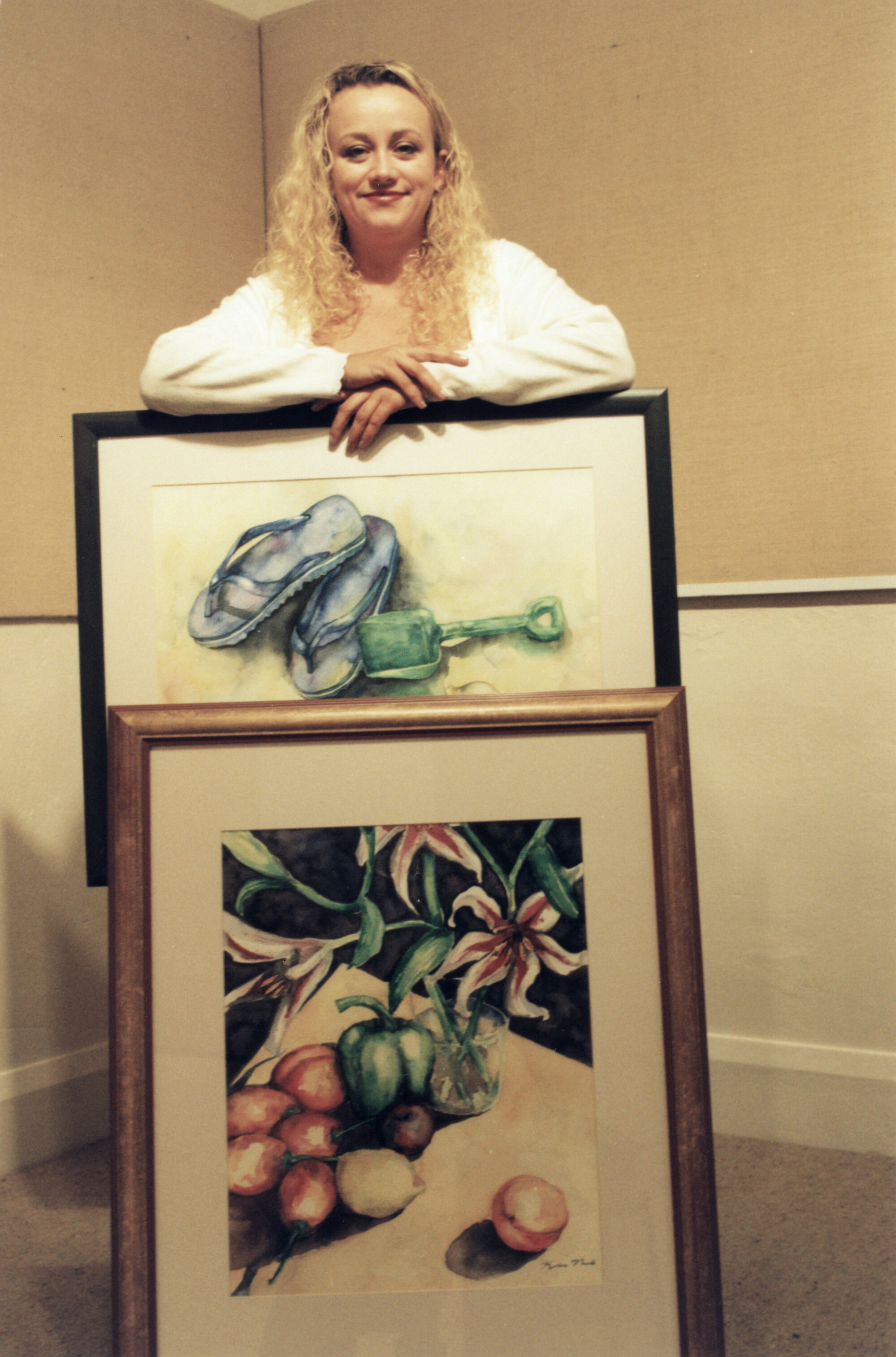 Community Gallery; Karen Moore, with paintings for a retrospective exhibition.