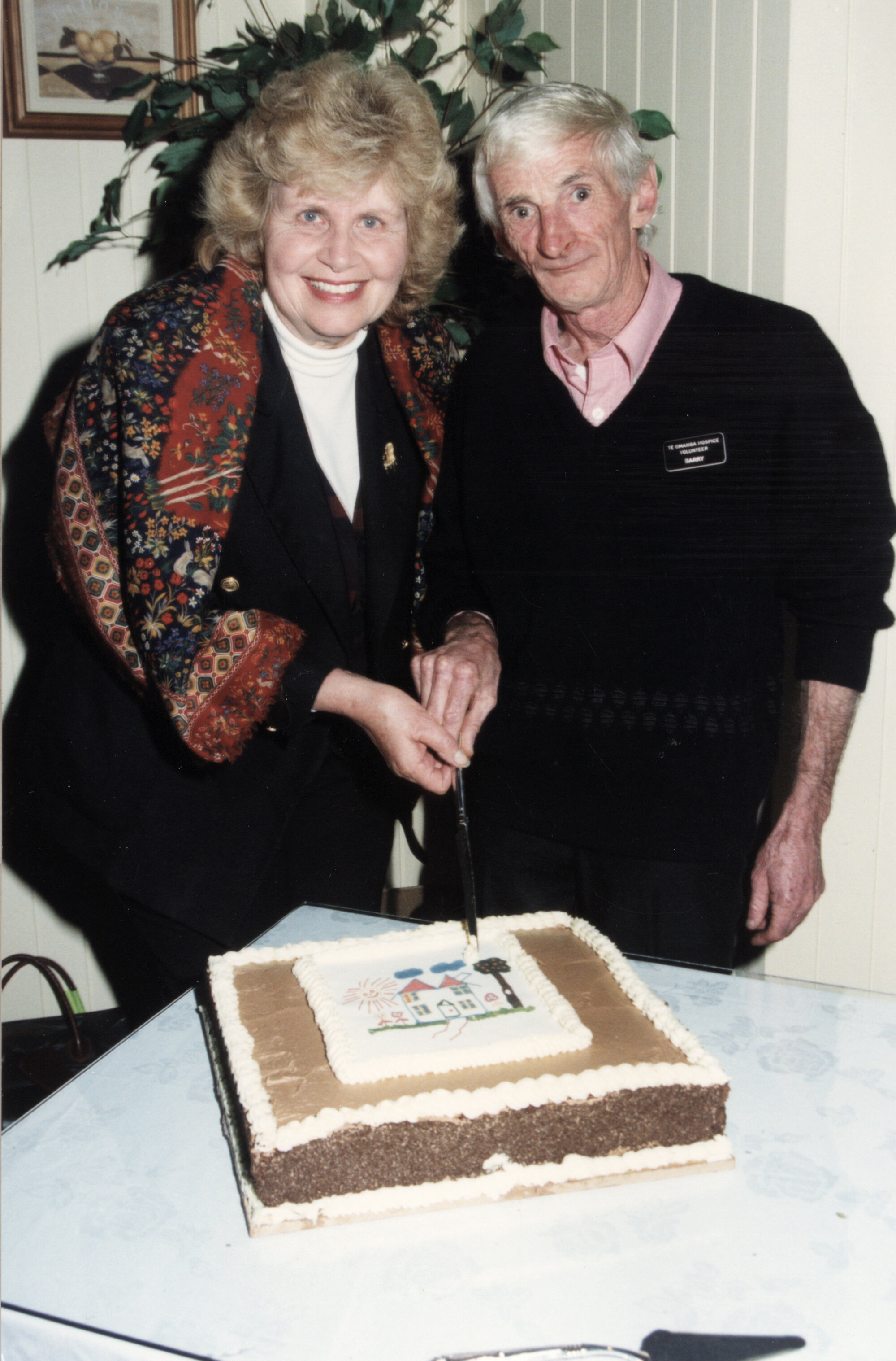 Te Omanga Hospice 21st anniversary; Pat Christianson and Barry Rouse.