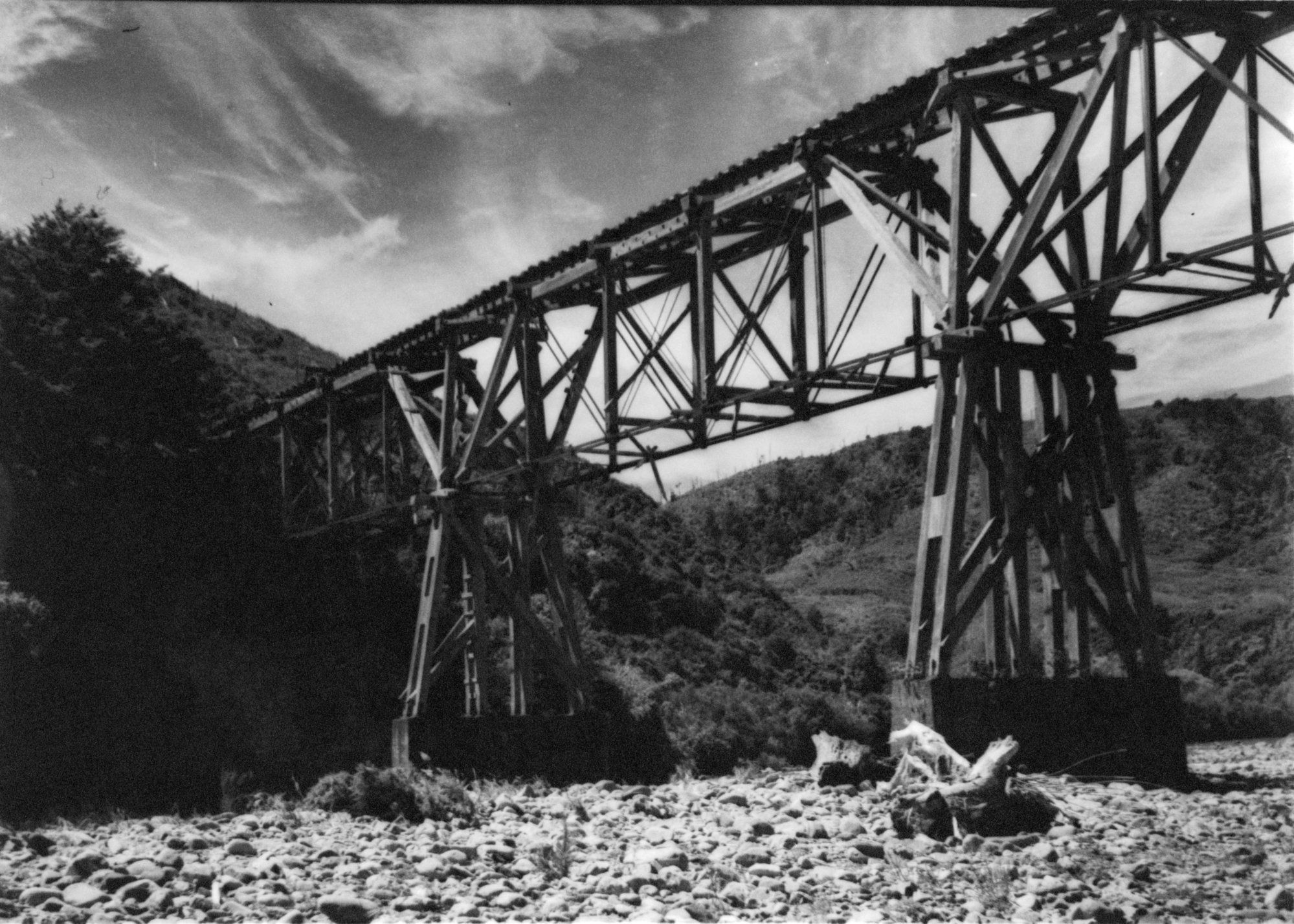 Bush tramway bridge, crossing Te Awa Kairangi / Hutt River at Te Marua