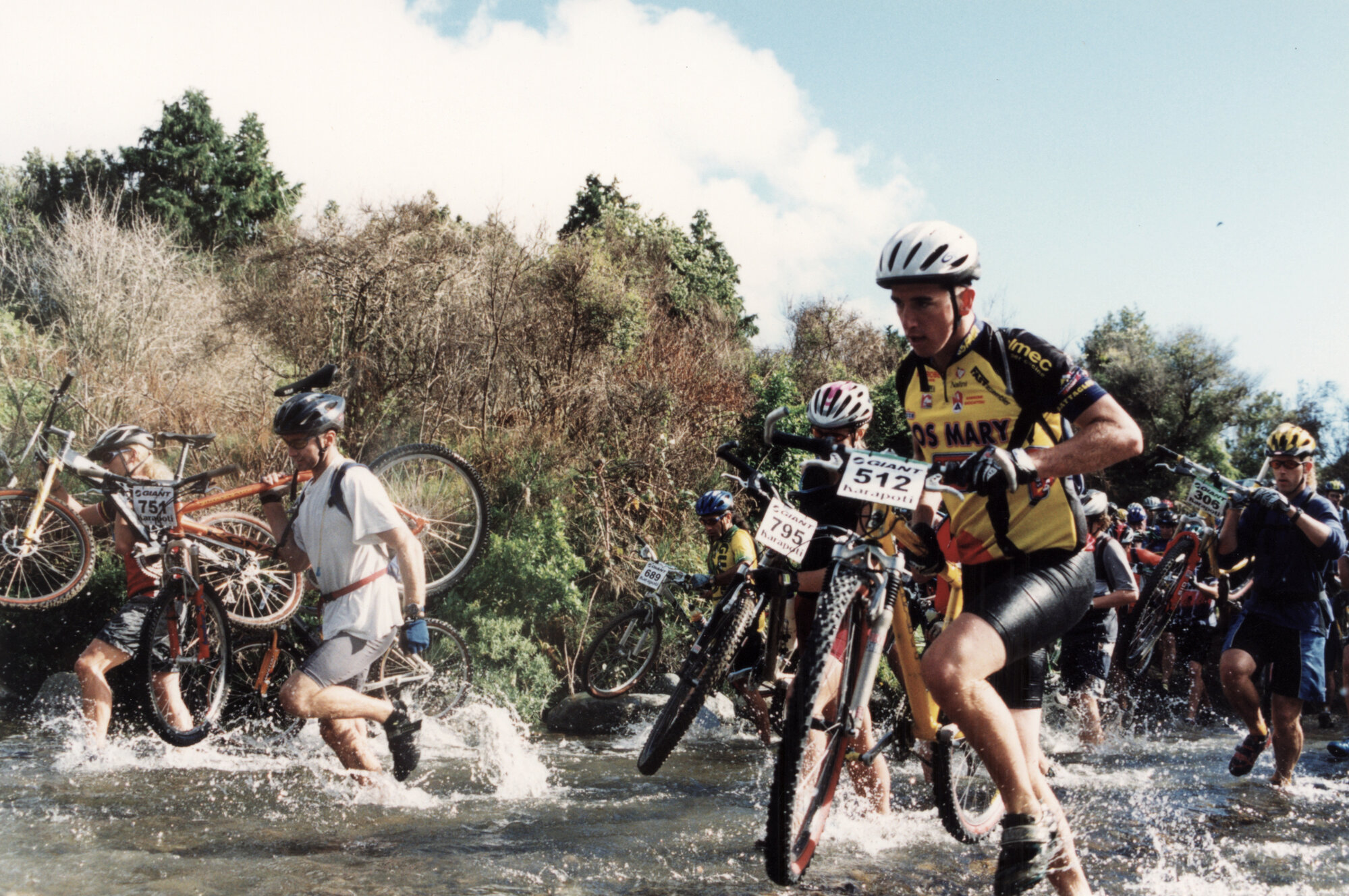 Cycling; Karapoti Epic, 2001; Rodney Walker from Palmerston North at second water crossing.