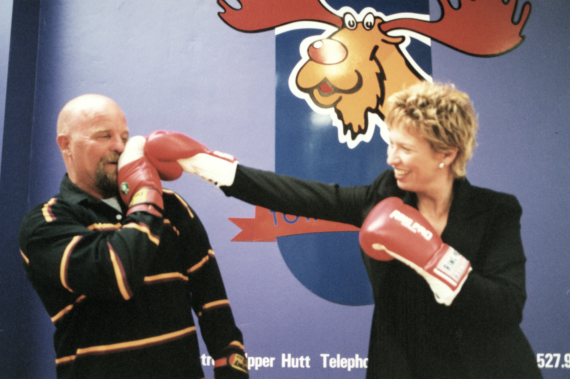 Totara Lodge manager Justine Halpin and Heretaunga Boxing's Doug McLay.