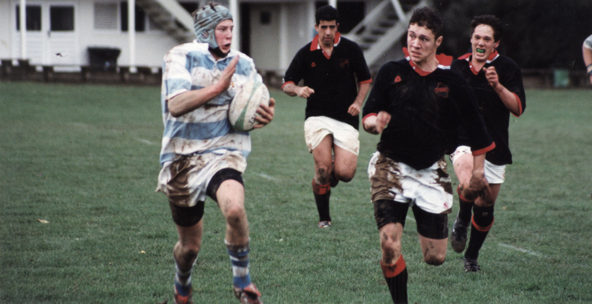 Rugby; St Patrick's College's first XV centre Ollie O'Leary playing St Bede's College, Christchurch.