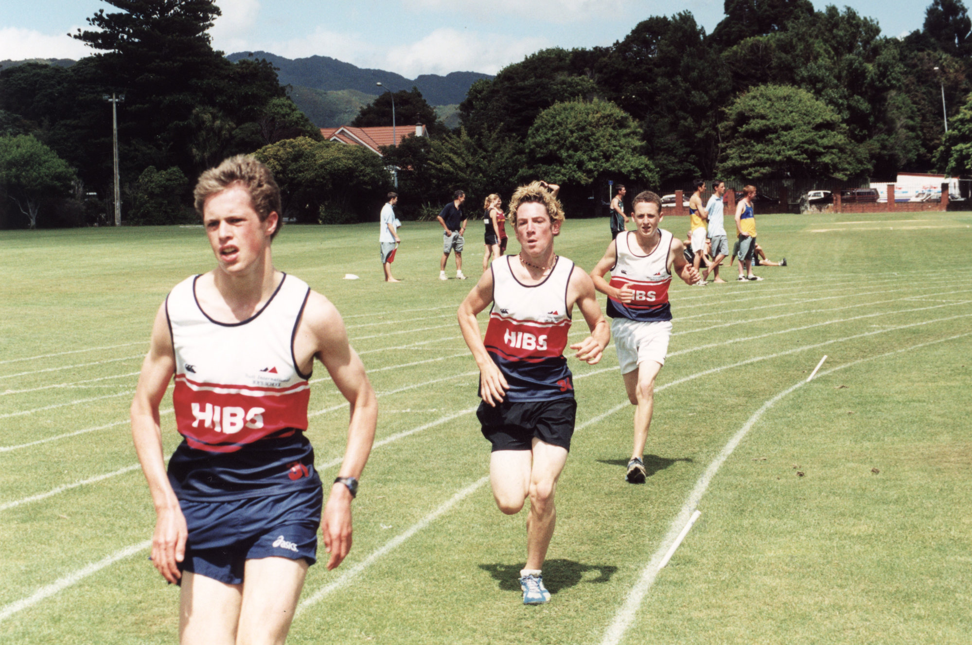 HIBS senior 1500-metres runners Anthony Wicks, Ben Christopher, Tom O'Sullivan.