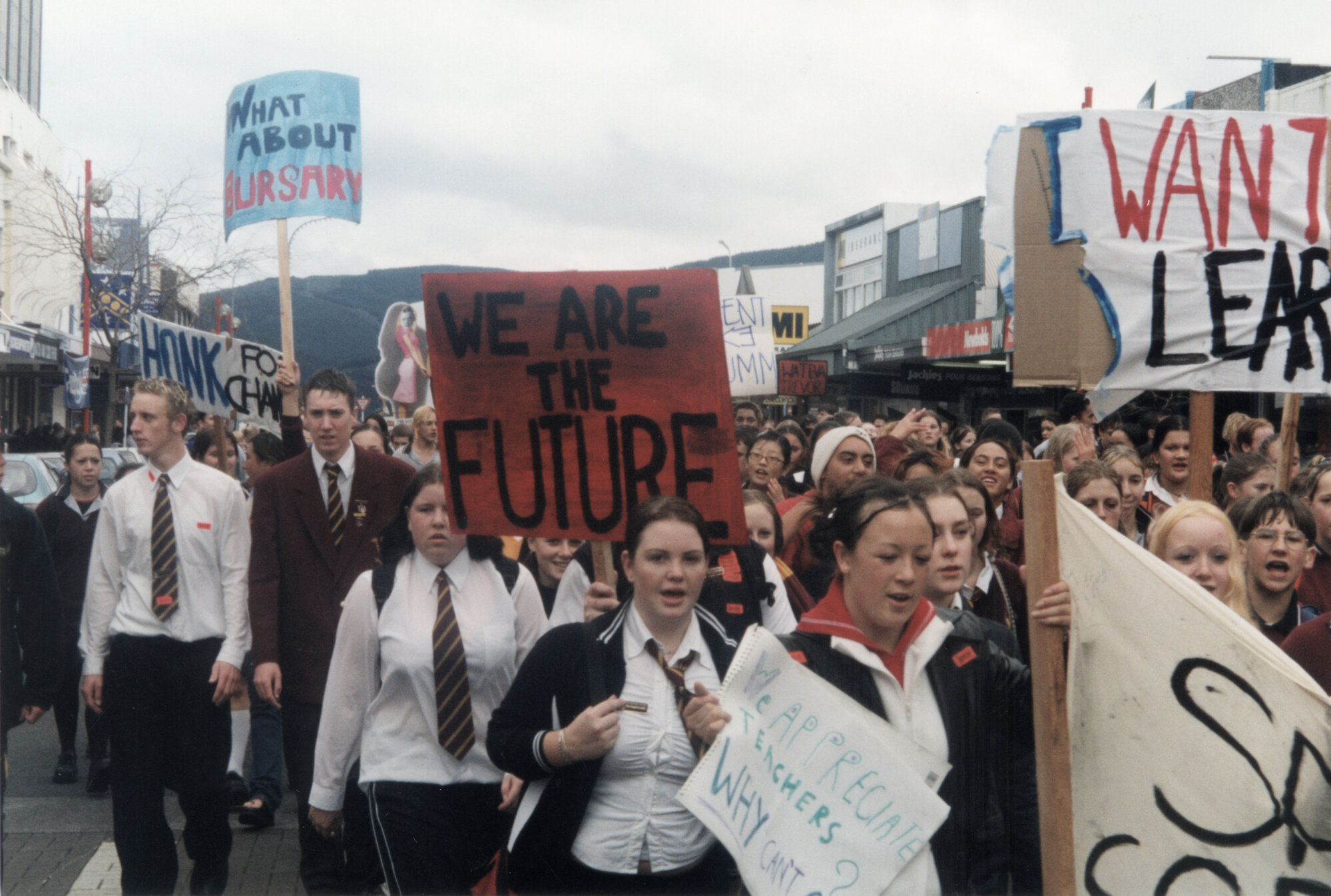Heretaunga College protest march; teachers banning extracurricular activities.