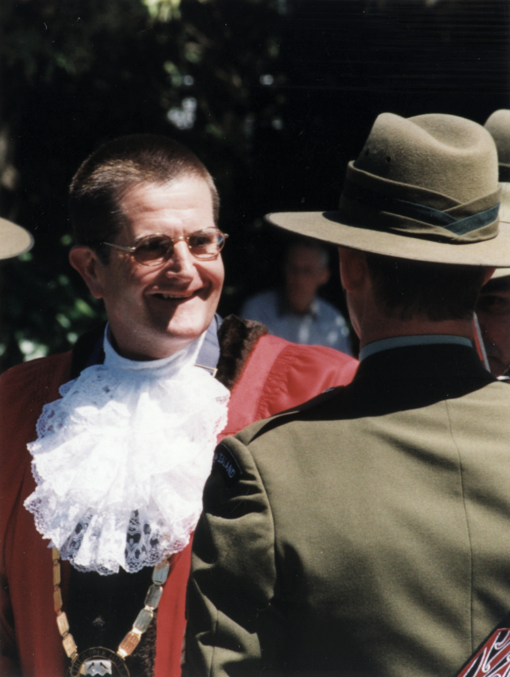 Army Charter parade; mayor Wayne Guppy inspecting the parade.