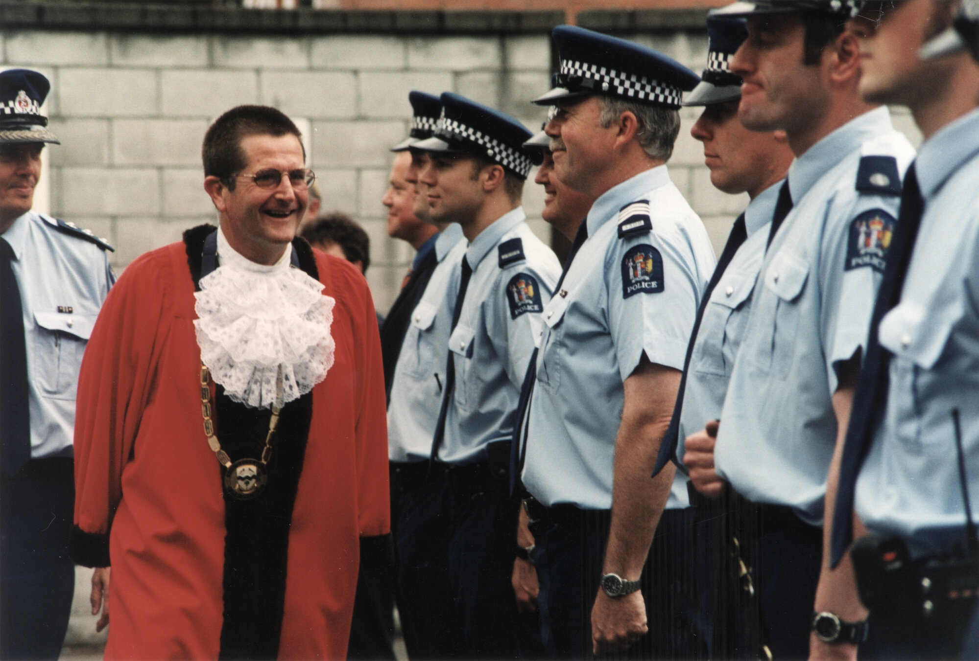 Police; Christmas pay parade reviewed by mayor Wayne Guppy.