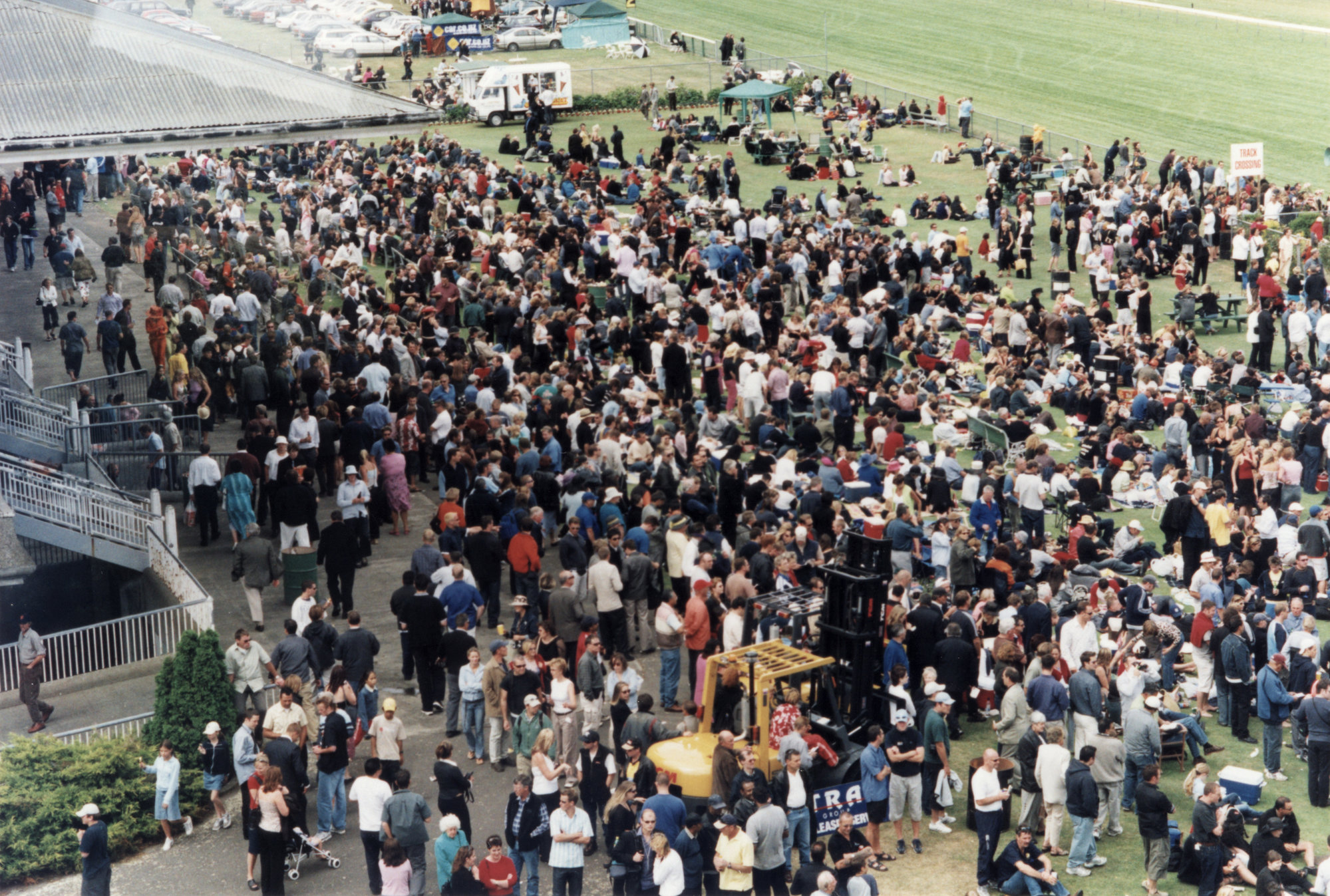 Trentham racecourse, 2003; part of a nearly-20 000 crowd.