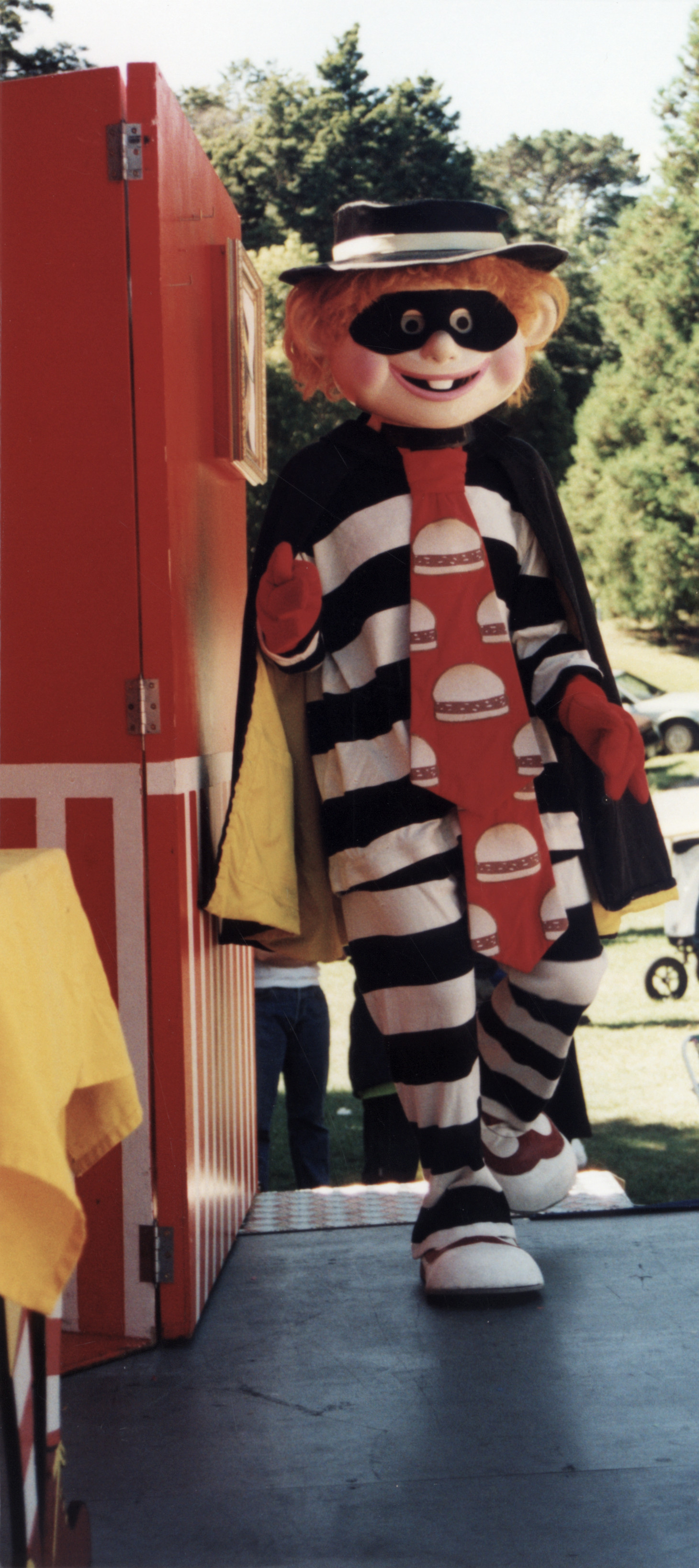 Teddy bears&rsquo; picnic, 2003; 'Ronald McDonald's offsider, 'Hamburglar'.