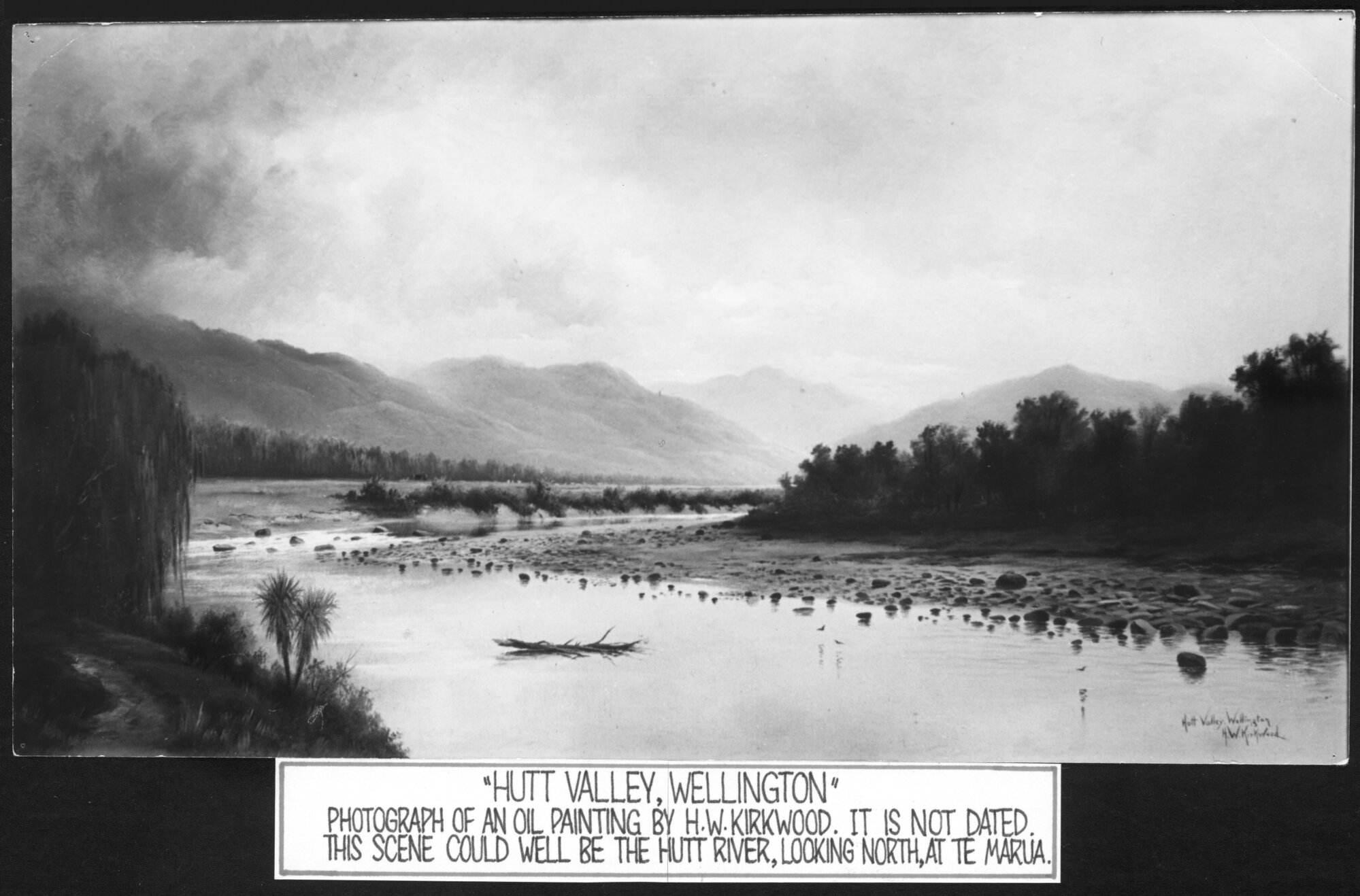 Hutt Valley, Wellington; oil painting by H W Kirkwood; location unidentified. [P4-36-552]