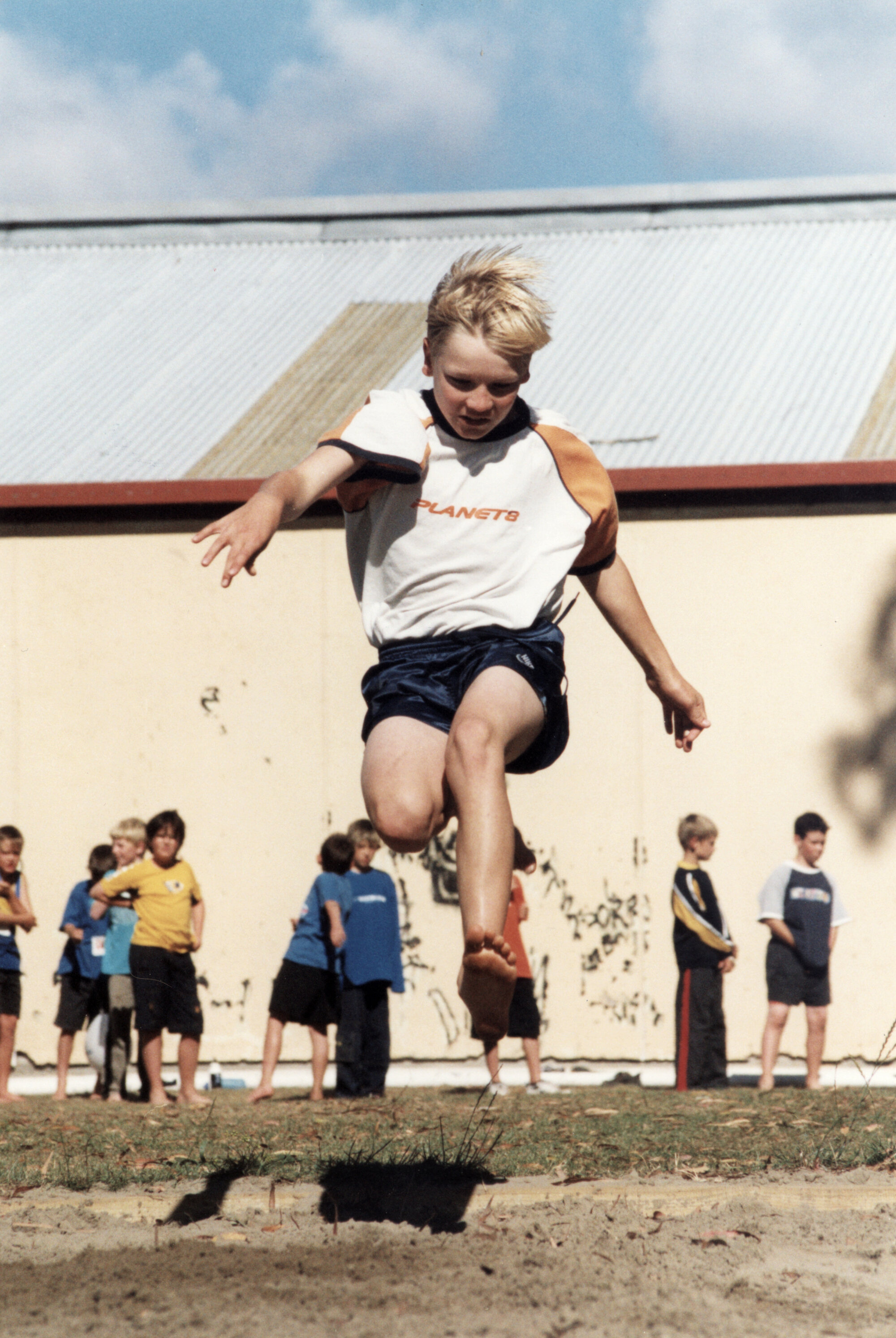 Trentham United Athletics Club&rsquo;s championships; Chris Fisher in under-11 long jump.