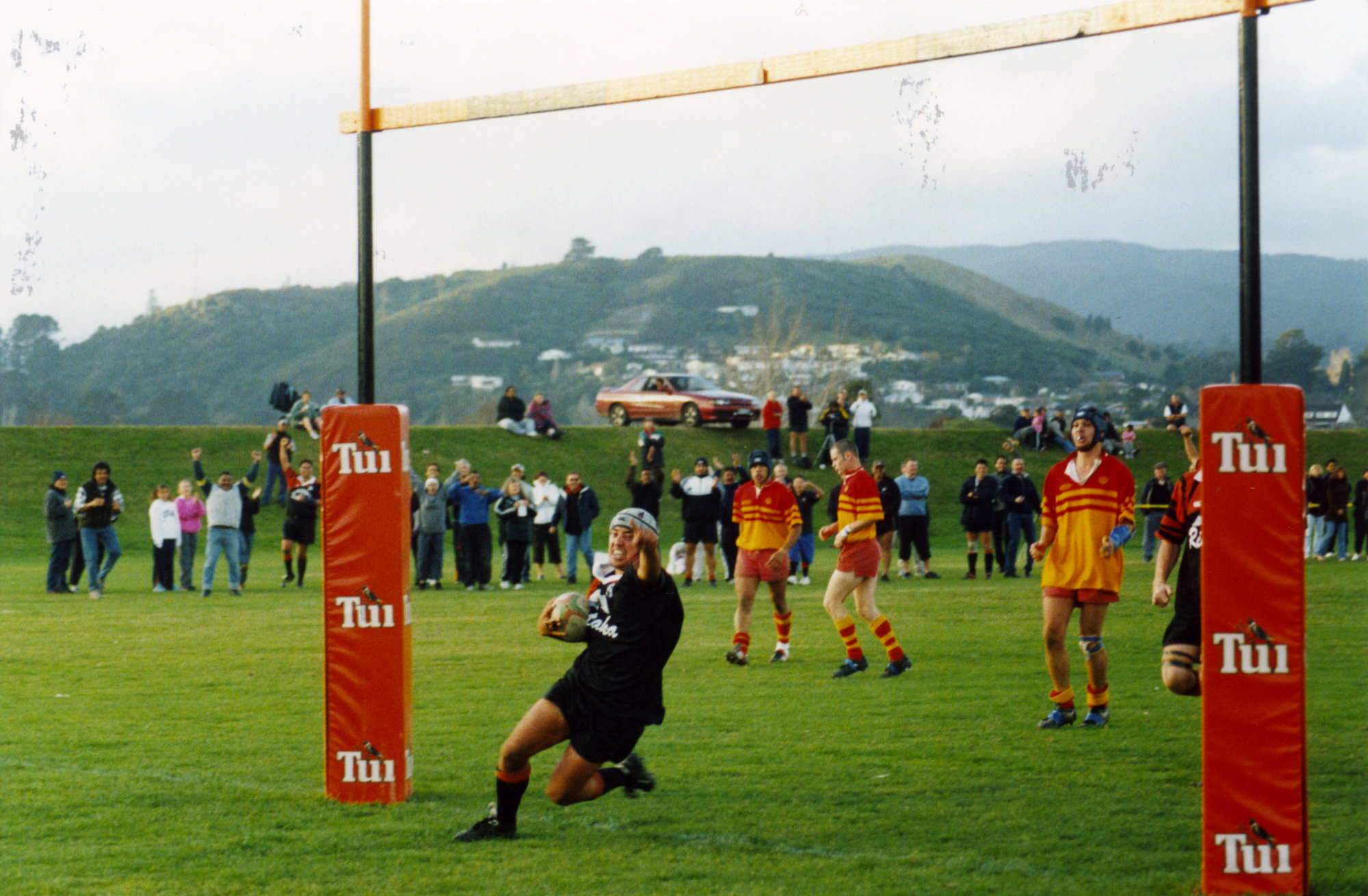 Rugby; Rimutaka Senior 1's hooker Neil Haase scores against Stokes ...
