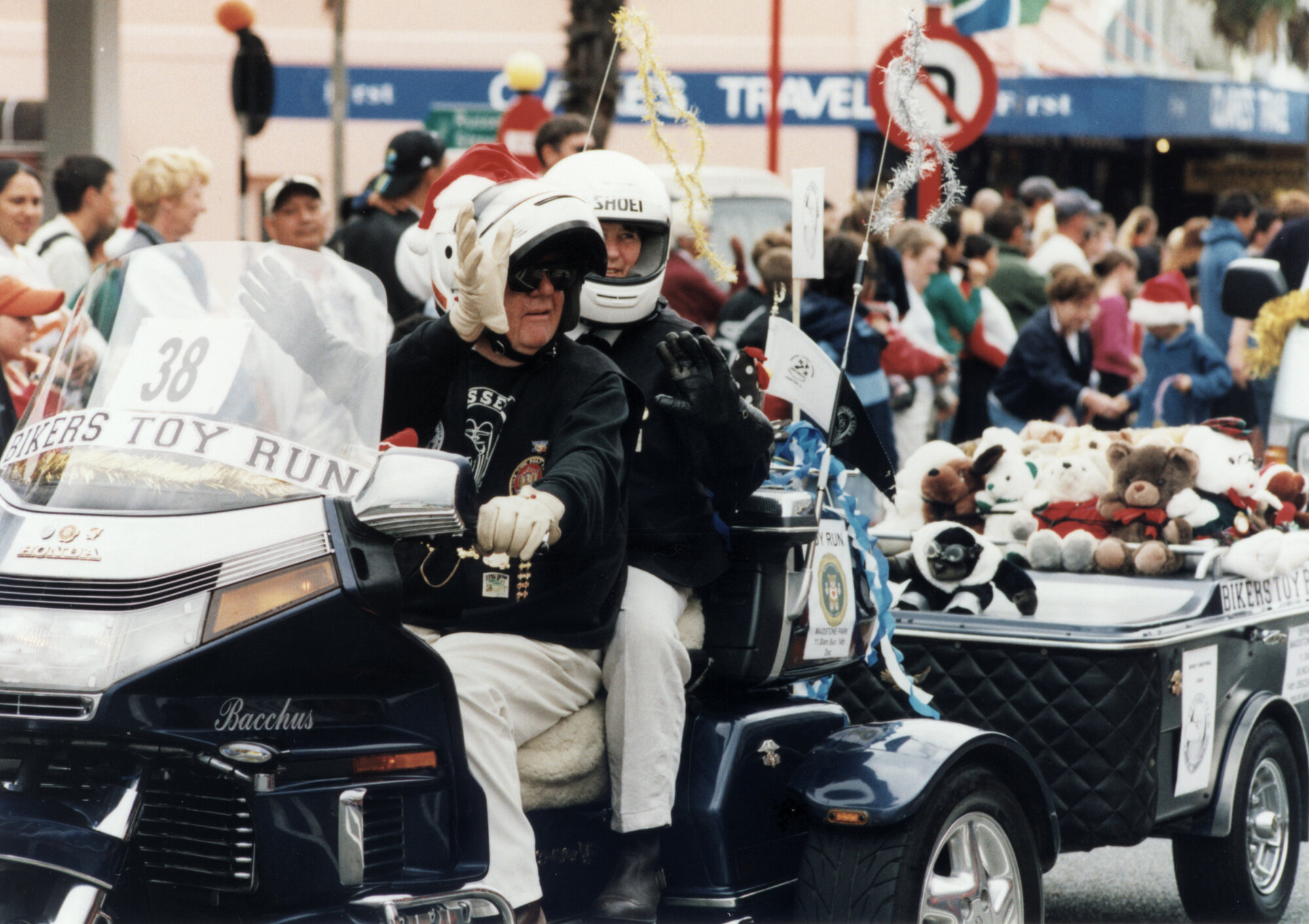 Christmas parade 2003; Bikers' toy run group.