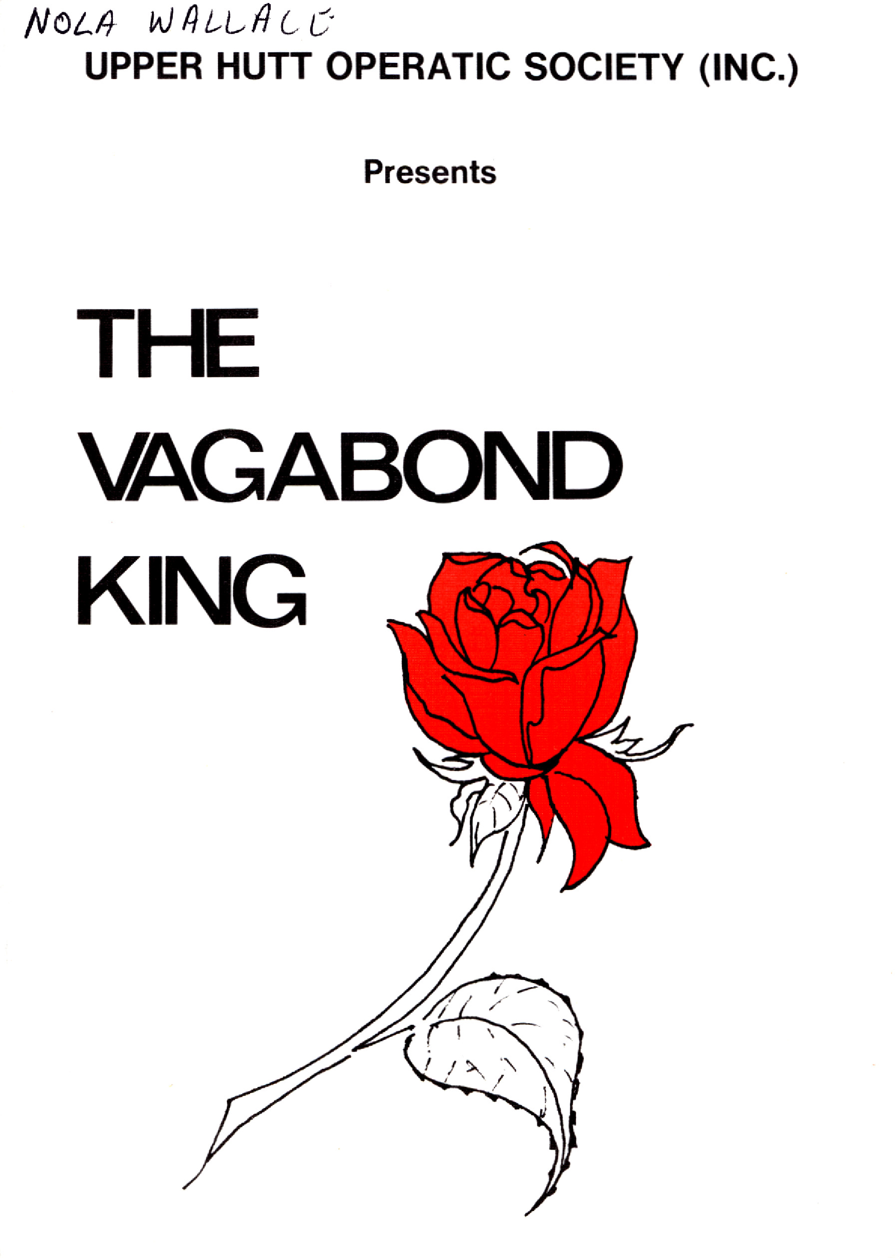 1981 Upper Hutt Operatic Society - The Vagabond King