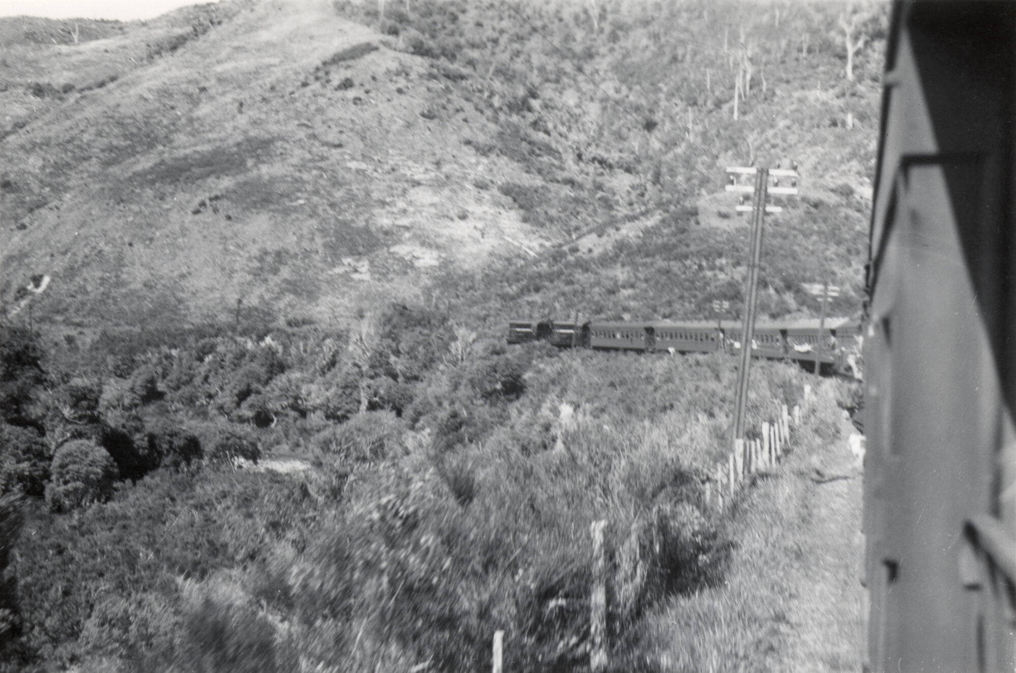 Railway; original Rimutaka line, Kaitoke side; one of the last trains.