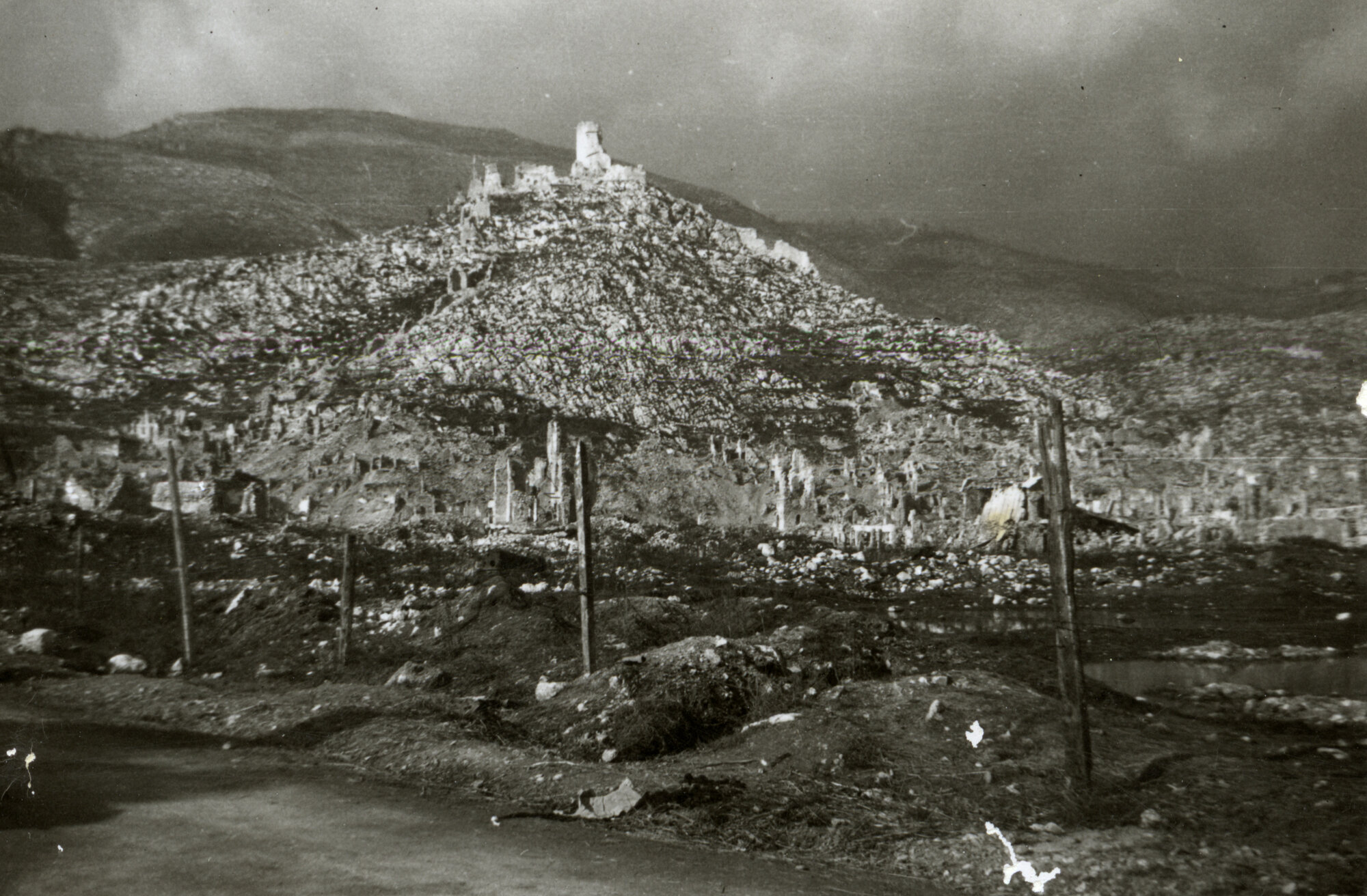 Military Service, World War II; Italy; Cassino.