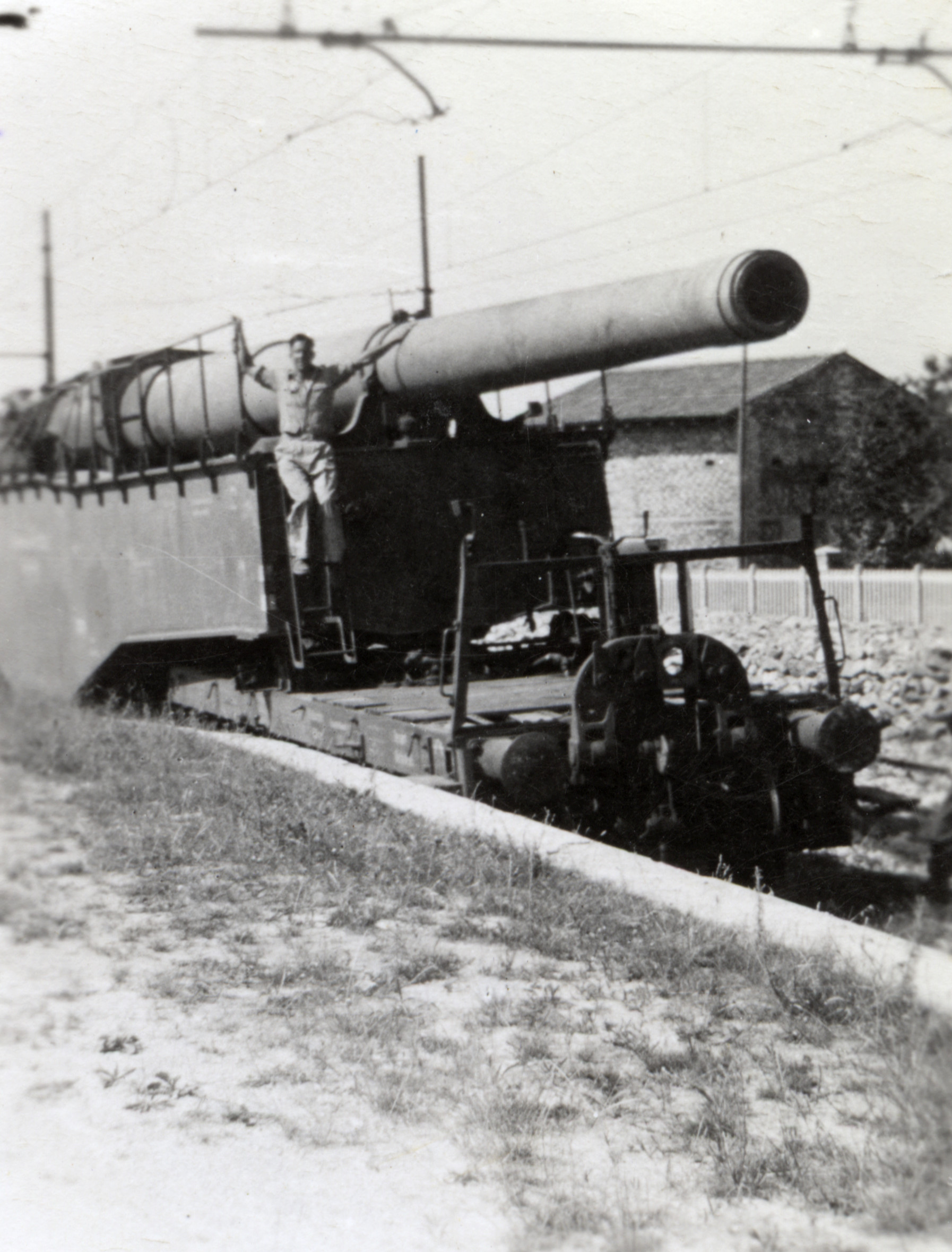Military Service, World War II; artillery; Krupp K5 railway gun, 283 mm.