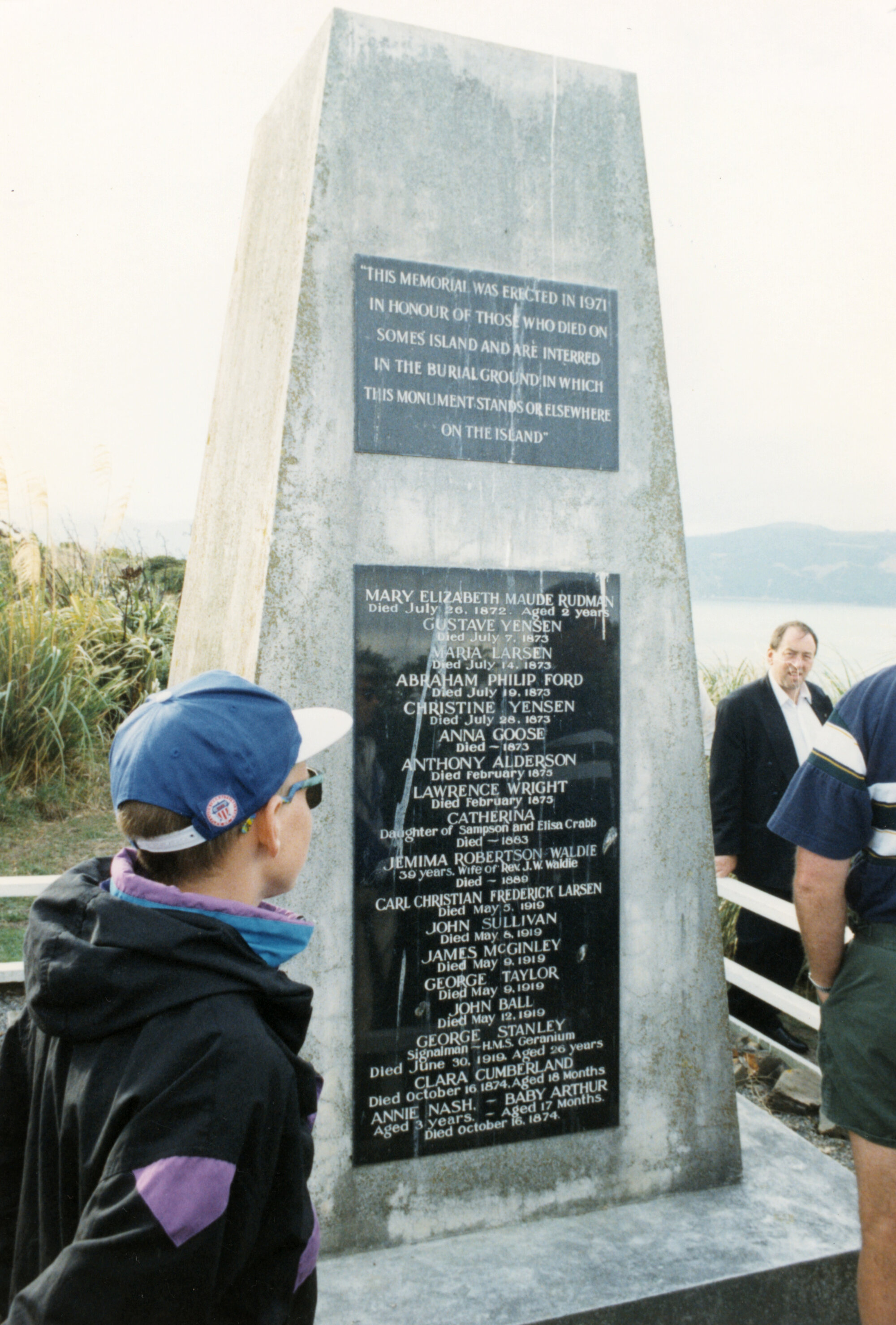 Eric Wood collection; Somes Island; memorial to people who died while in quarantine. 081