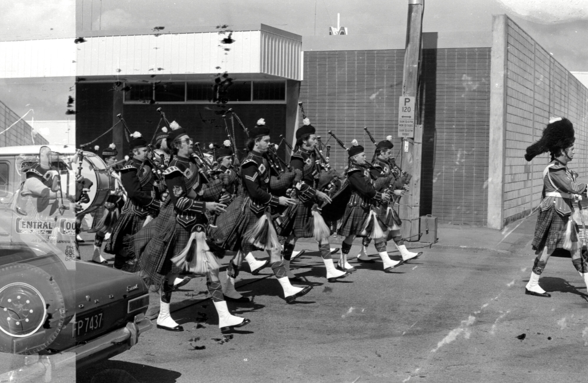 Christmas Parade 1970(?); King Street; No. 2; pipe band.