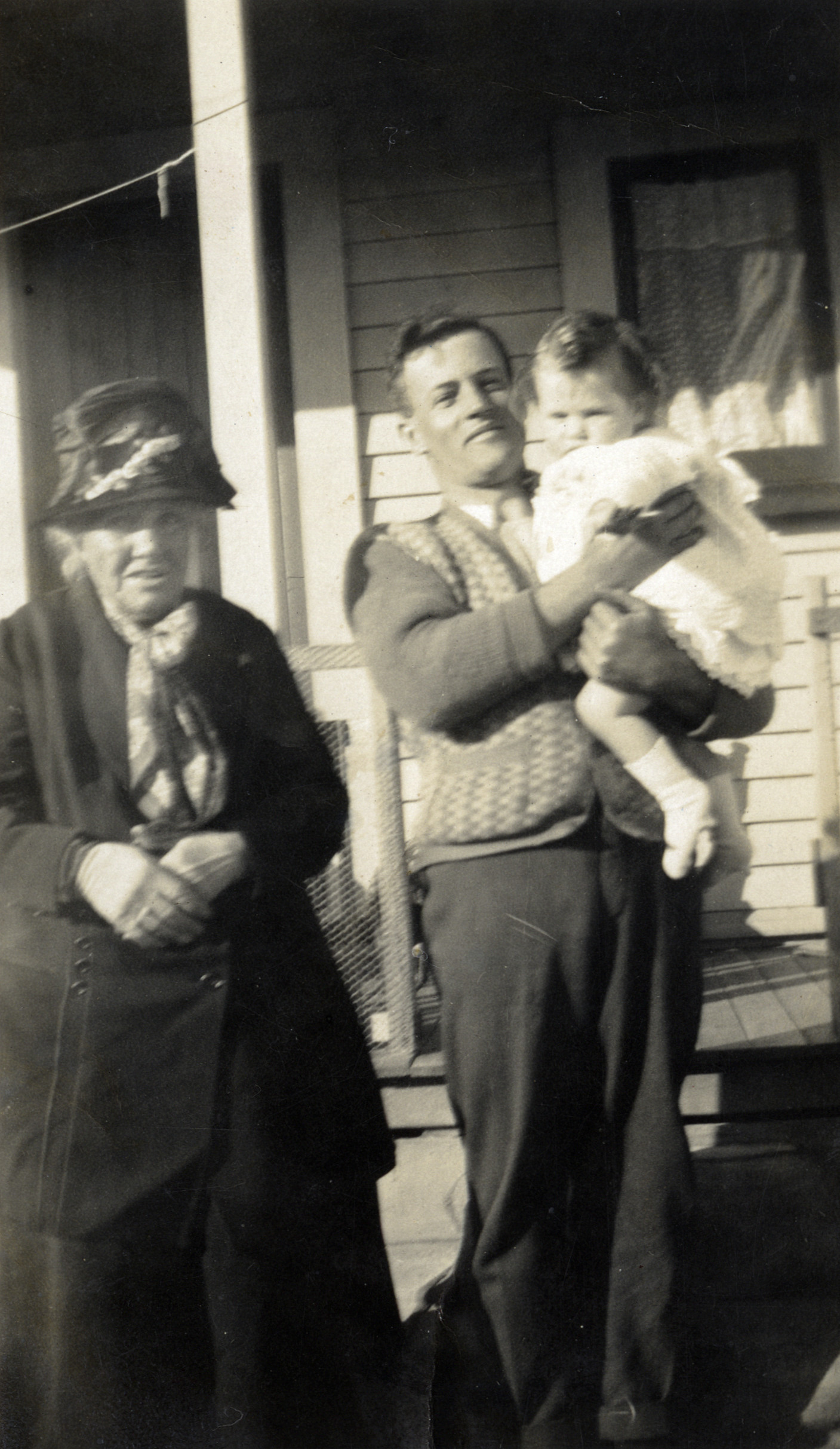 Poulson family; grandmother Sarah(?), Hec Poulson, and daughter Eda.