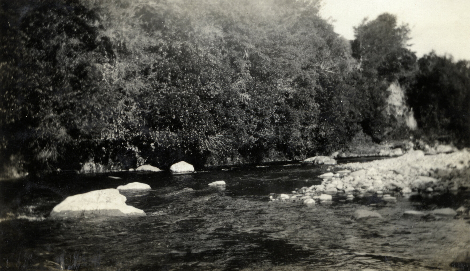 Poulson family; river scene.