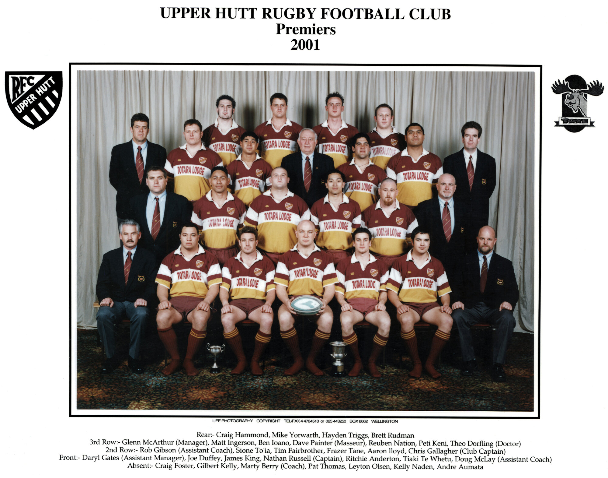 Upper Hutt Rugby Football Club 2001 Premiers