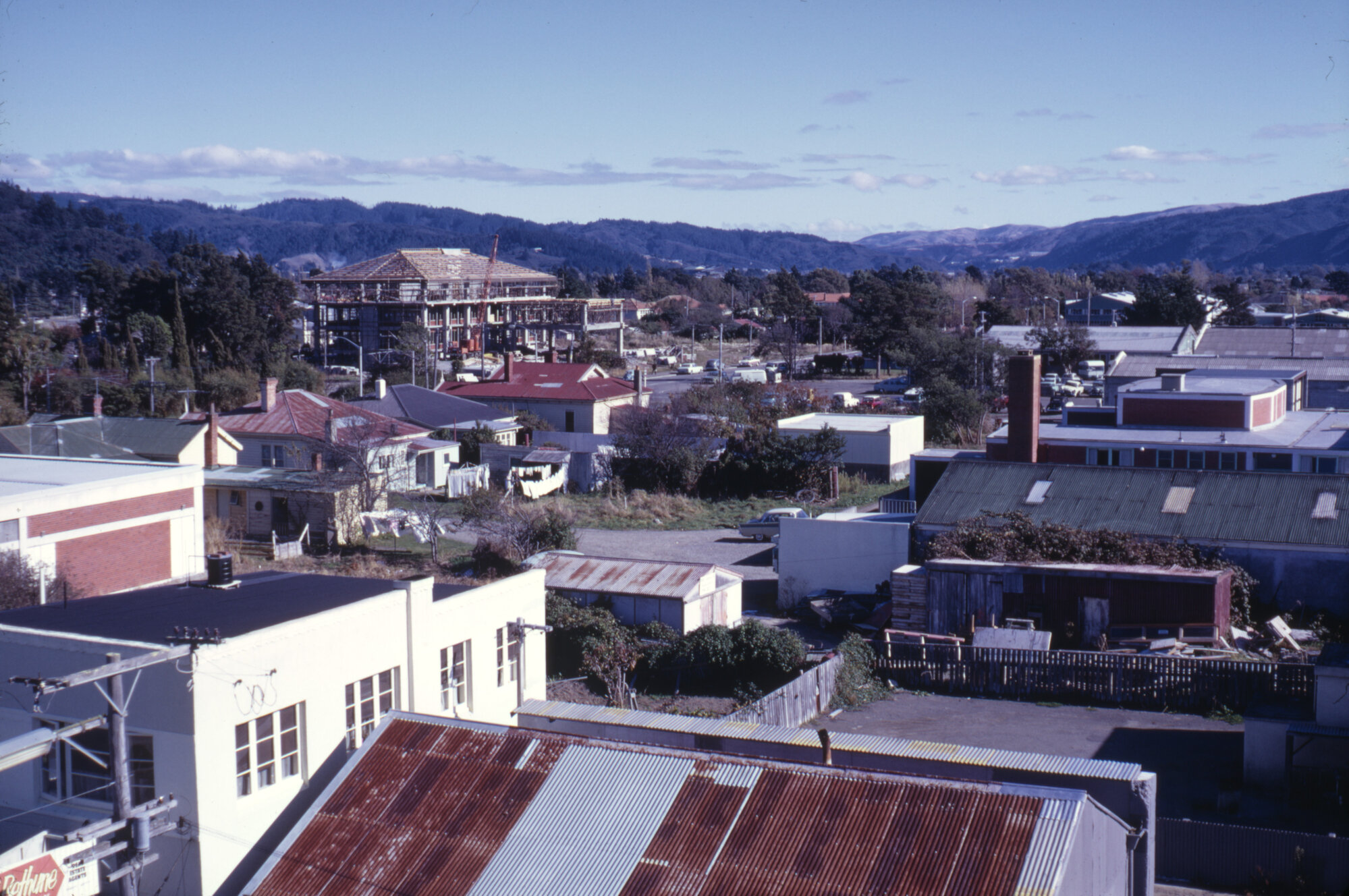 View from BNZ building 1969, May; 4; civic centre building now nearing full height..
