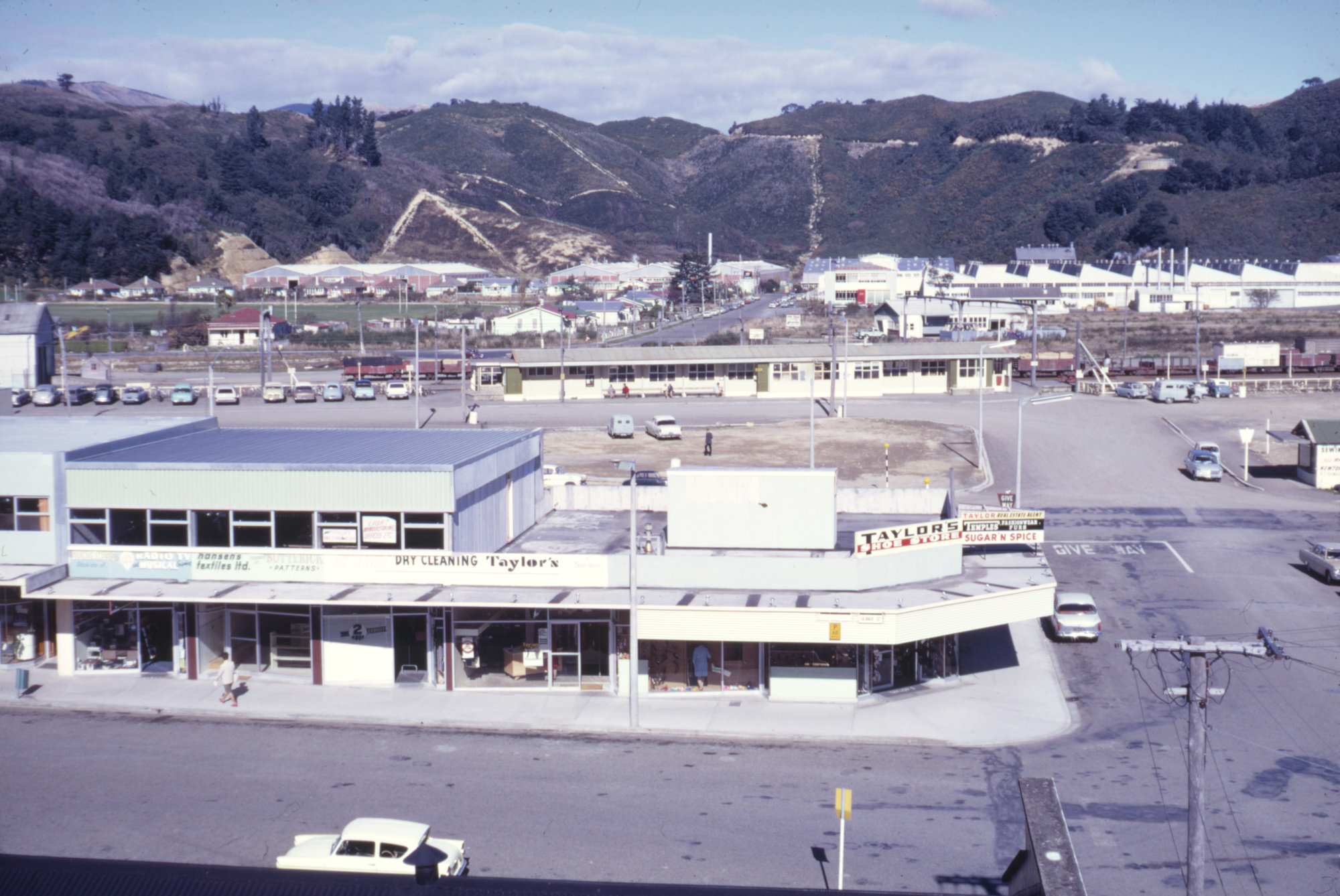 View from BNZ building 1969, May; 3; Taylor House second-storey addition completed.