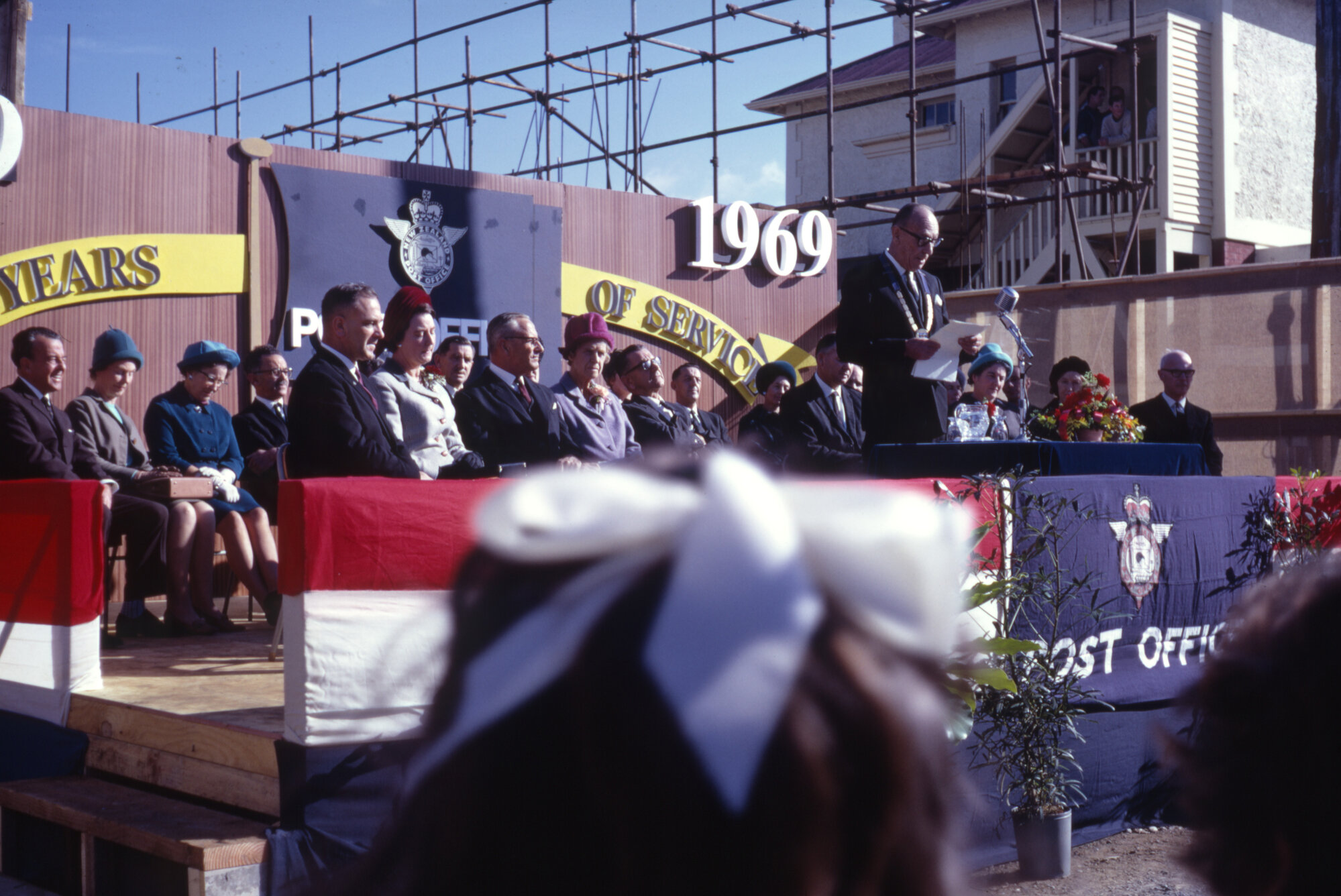 Station Street (now part of Geange Street); laying foundation stone of the new Post Office.