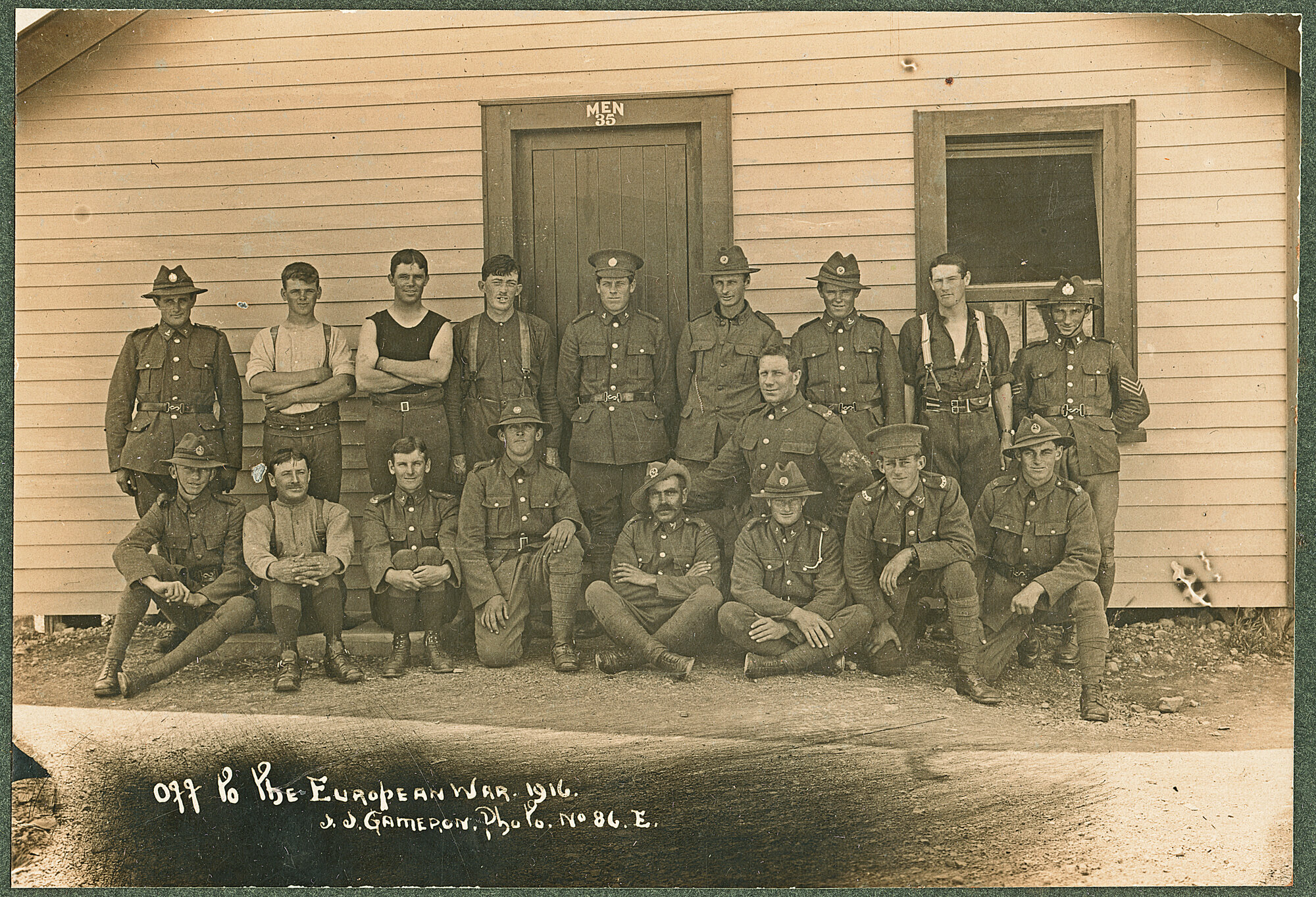 Army; soldiers at camp, 1916