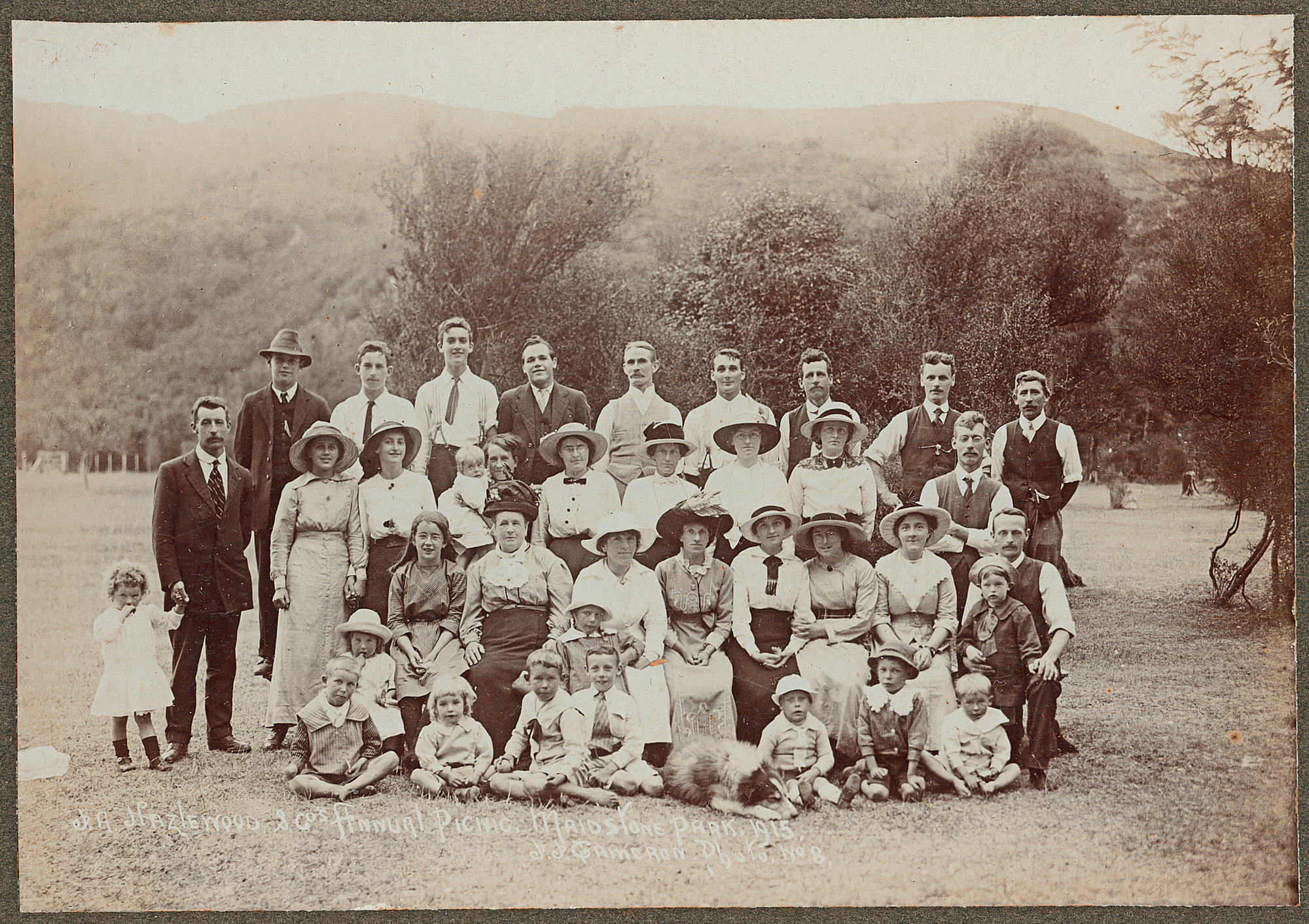 Hazelwoods staff, 1915; picnic at Maidstone Park 2
