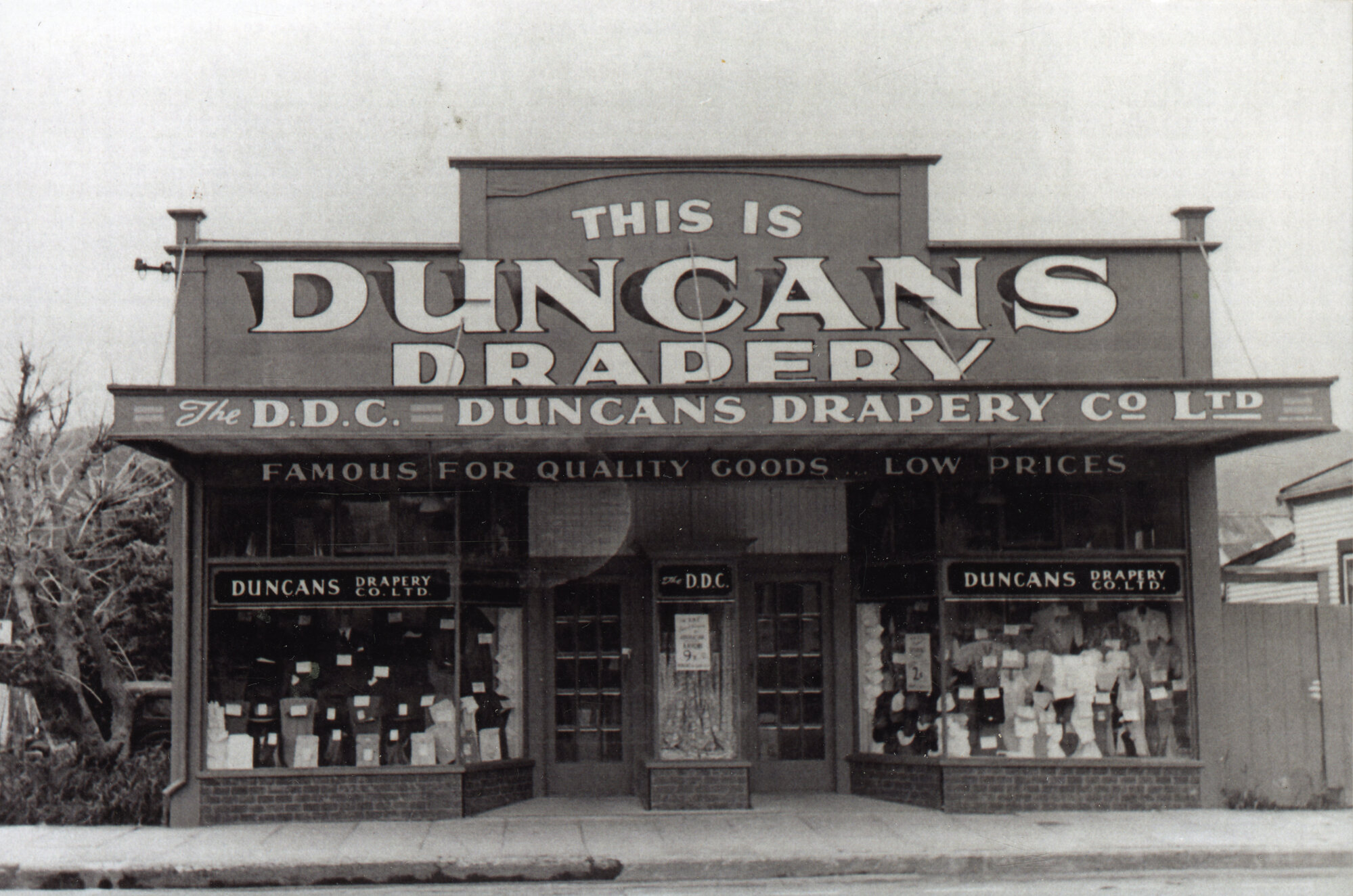 Main St, Upper Hutt, Jan. 1948; north side 23, Duncan's Drapery.