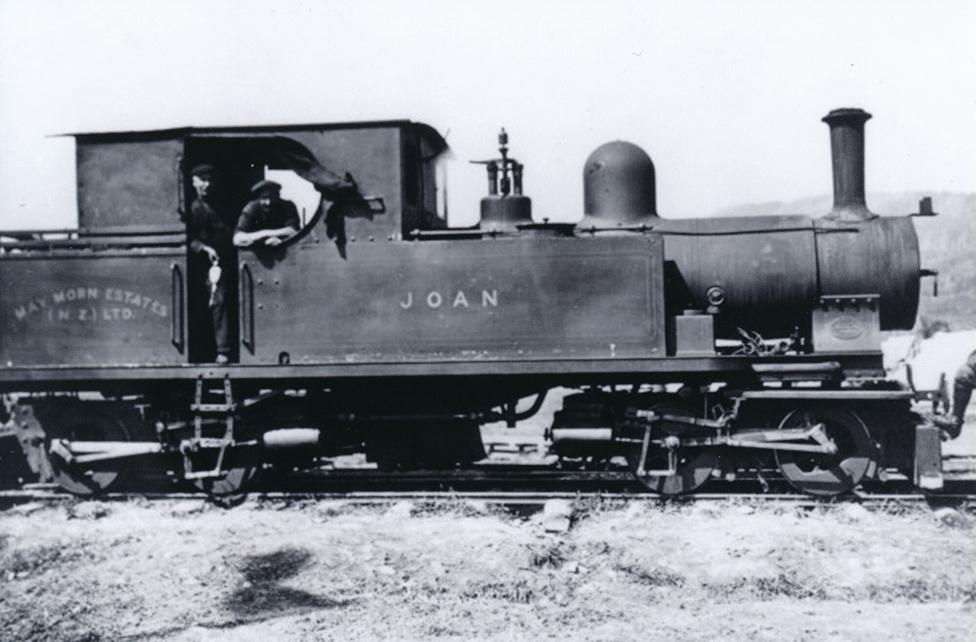 Barclay 0-4-4-0T steam locomotive 'Joan'; owned by May Morn Estates (N.Z.) Ltd.