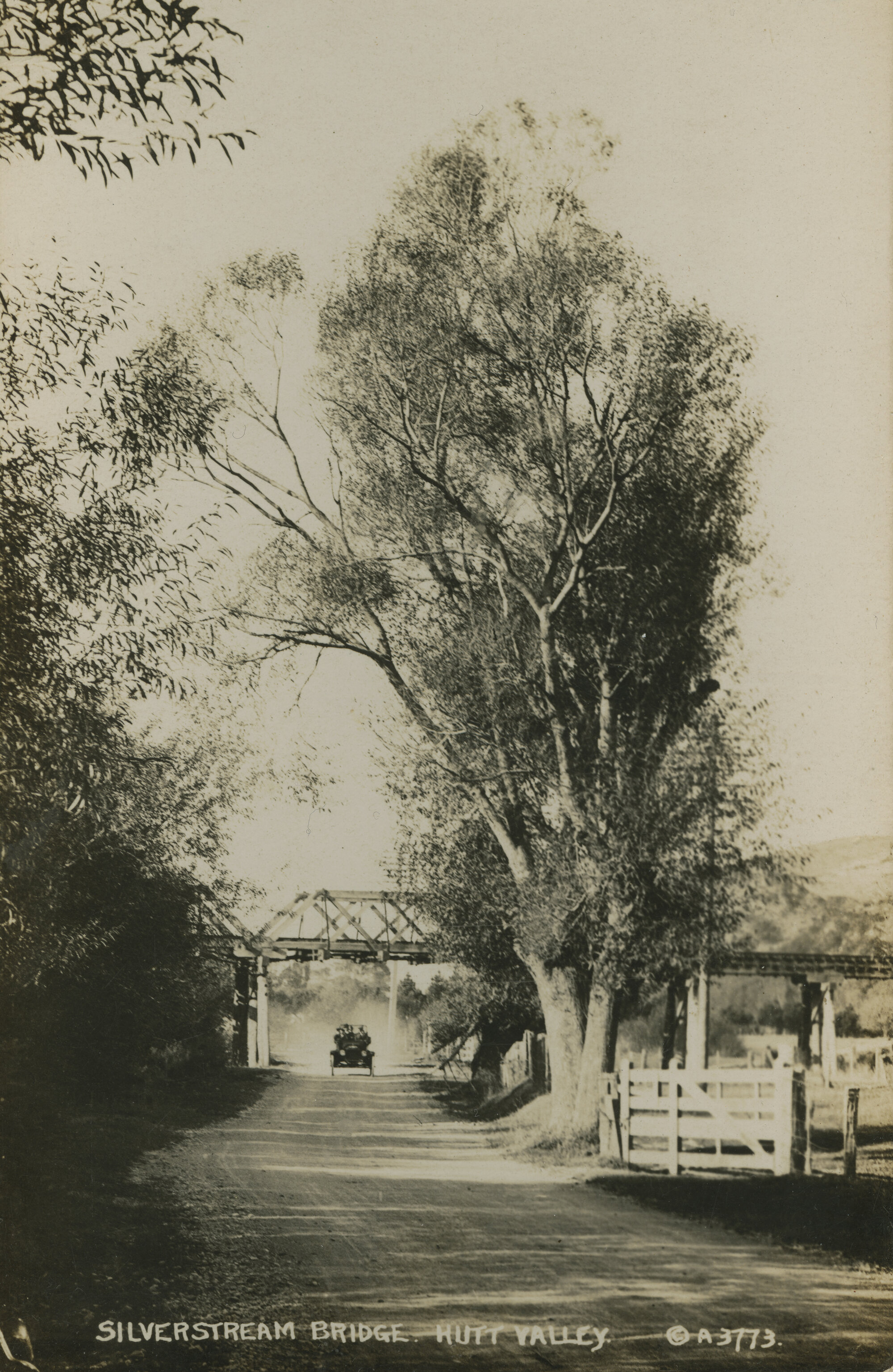 Silverstream railway bridge 2 (1903-1957) crossing the Eastern Hutt Road.
