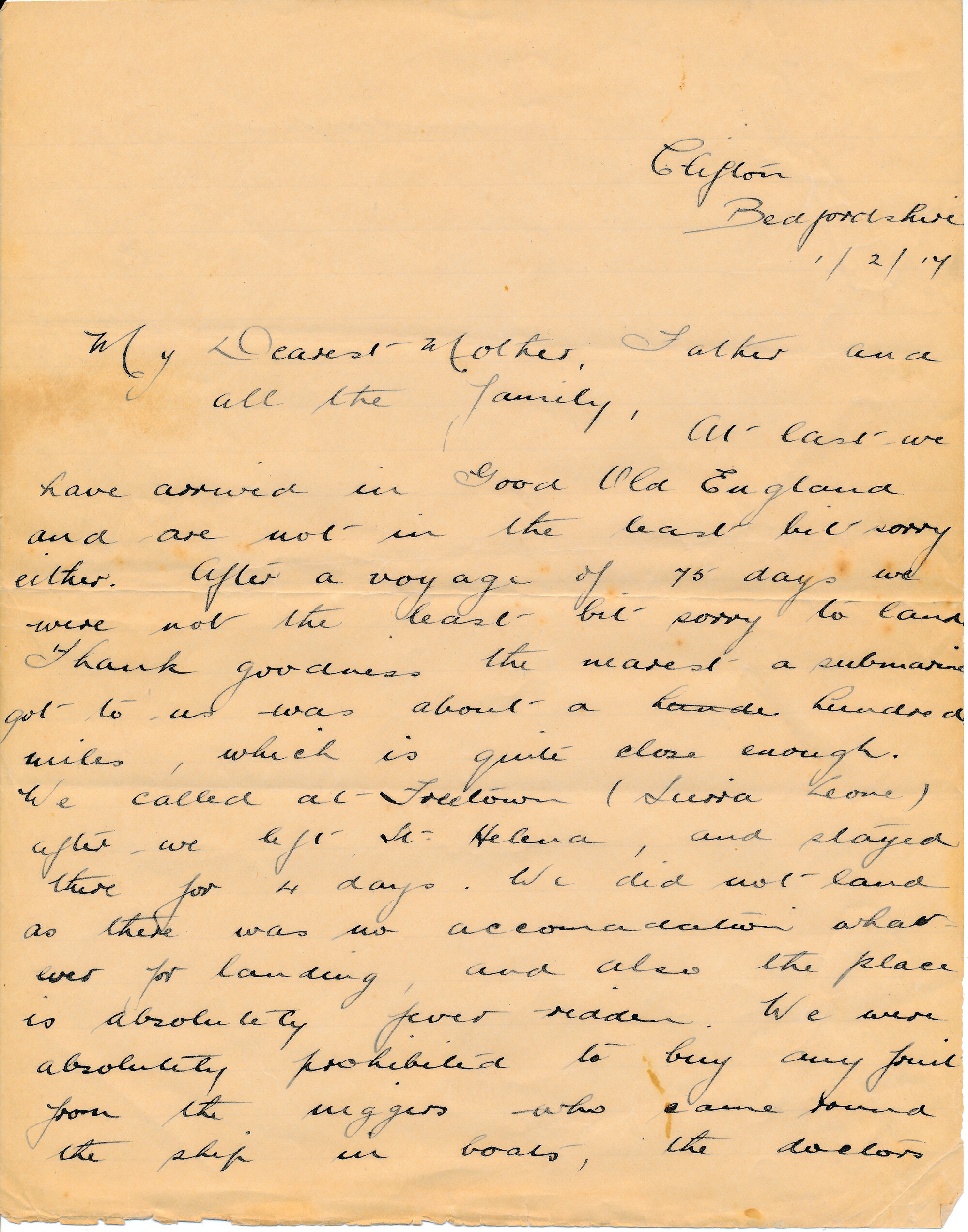 Christie Letter 1 February 1917