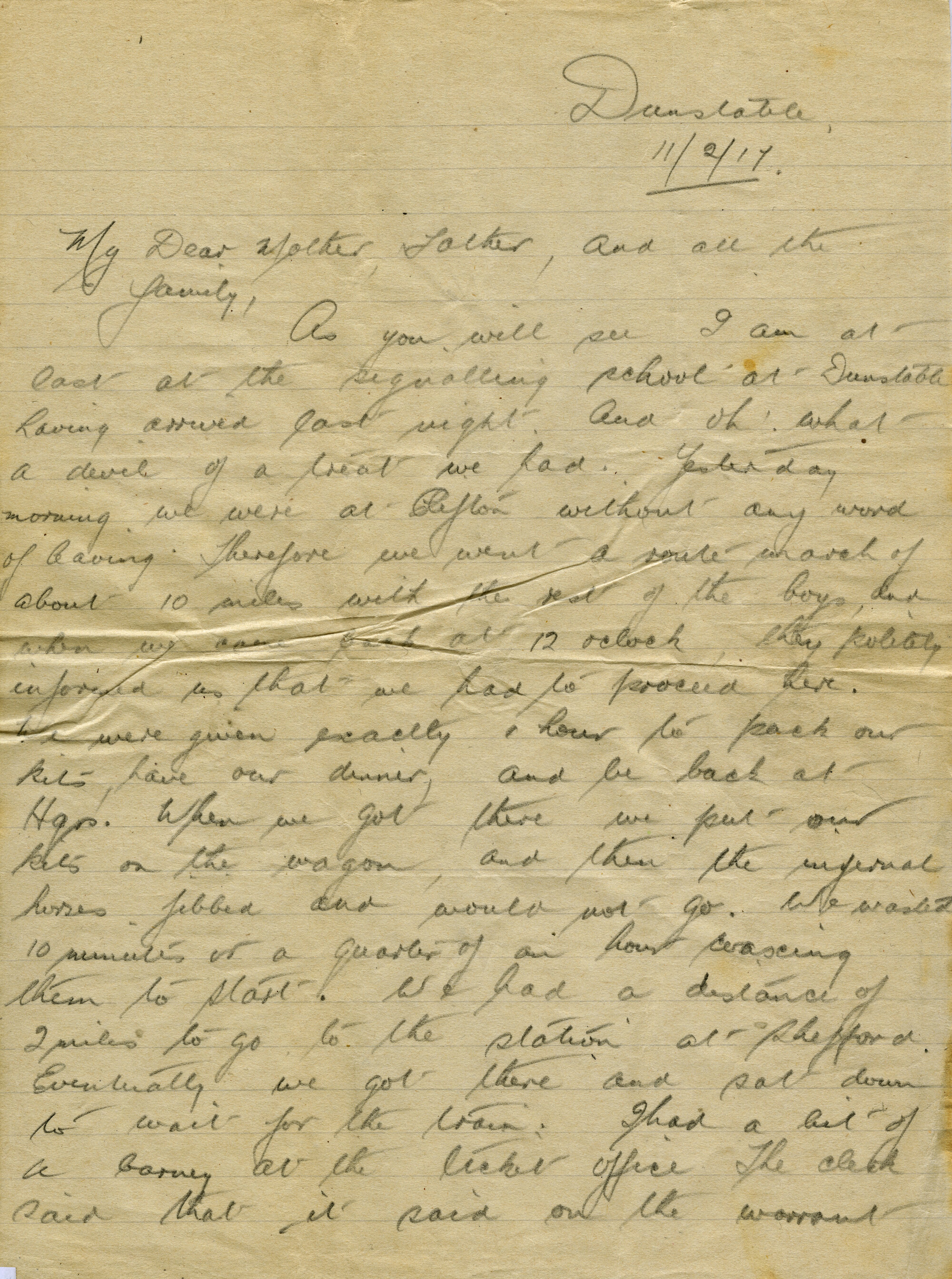 Christie Letter 11 February 1917