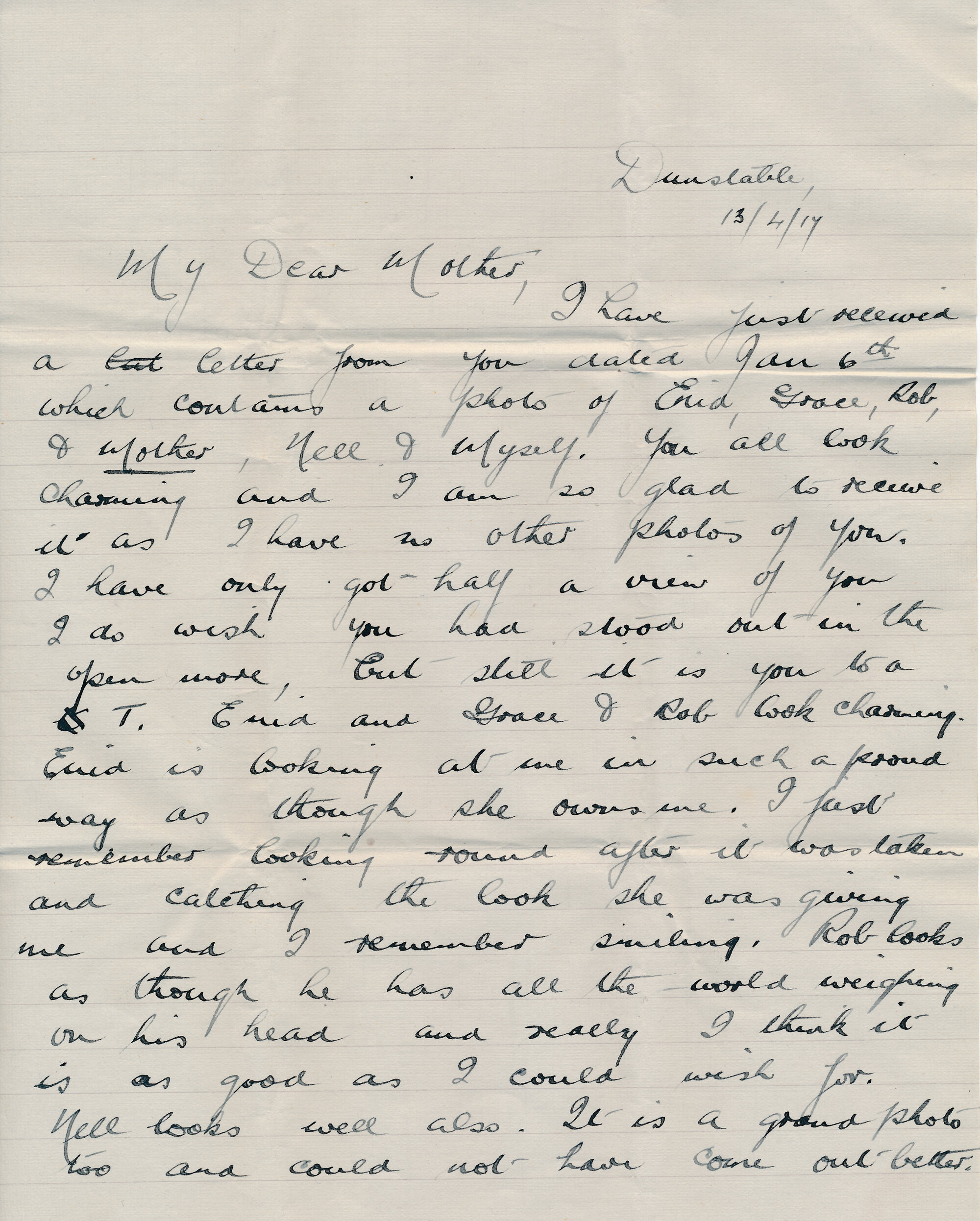 Christie Letter 13 April 1917